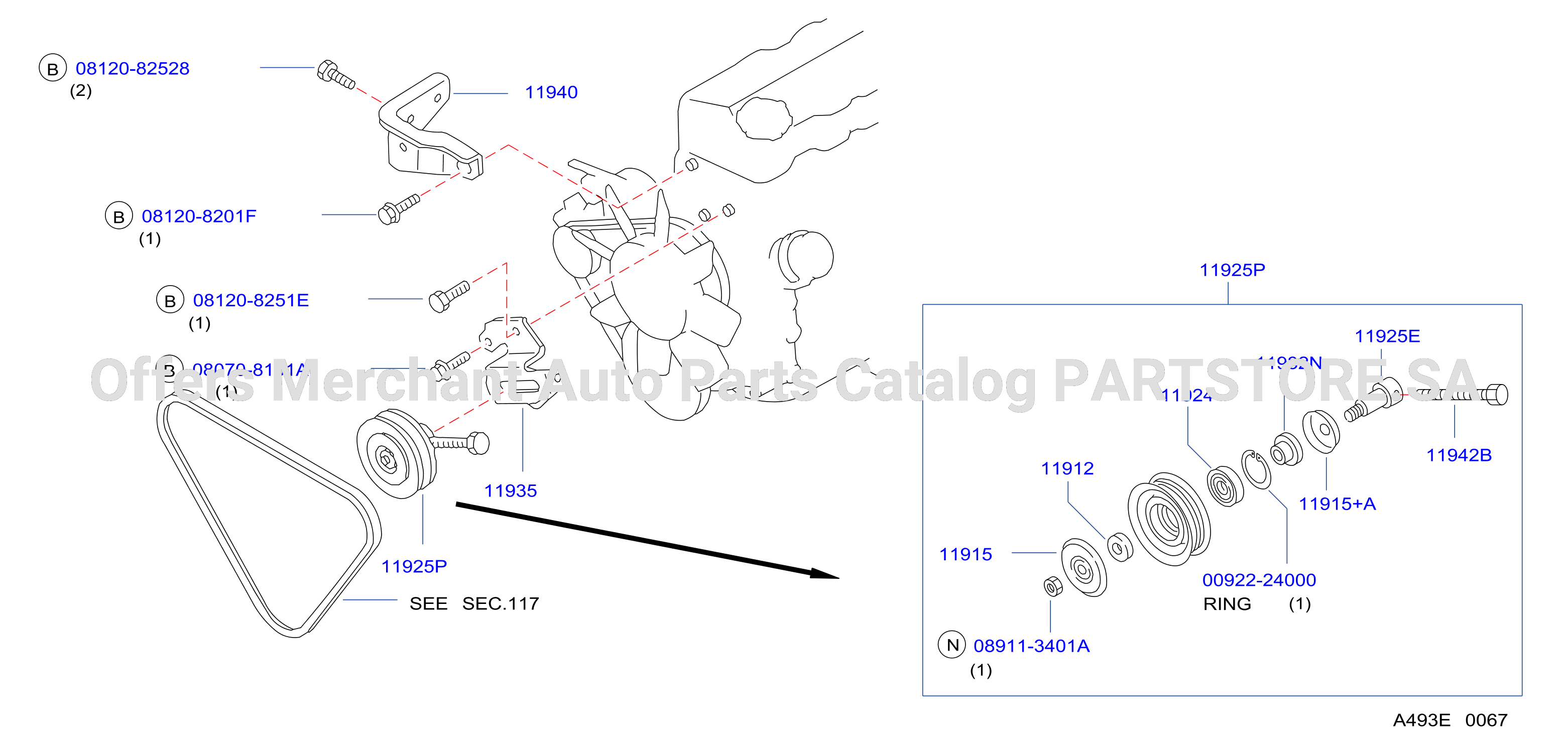 Power Steering Pump Mounting M / East