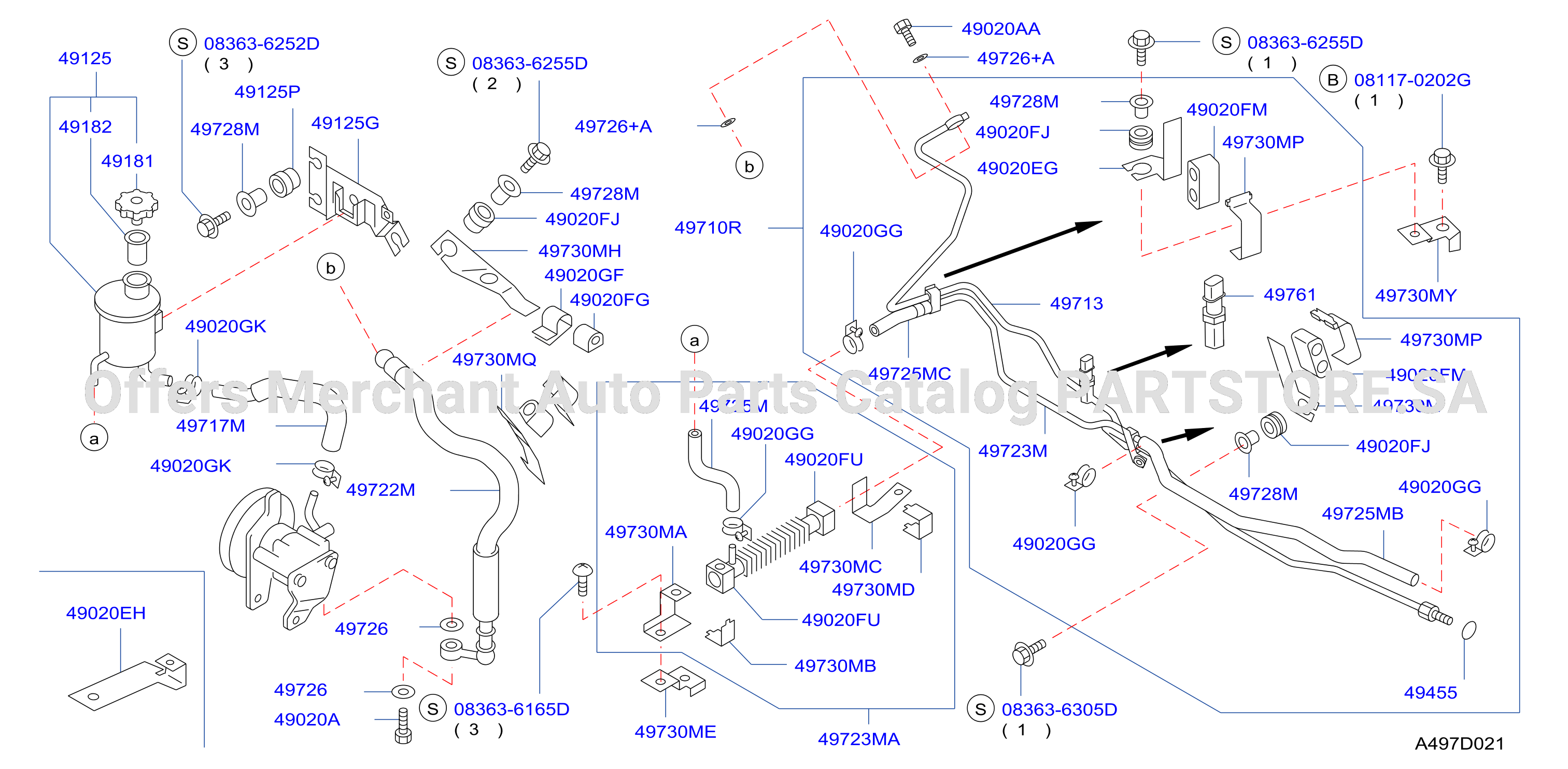 Power Steering Piping W / Oil Cooler Type 1