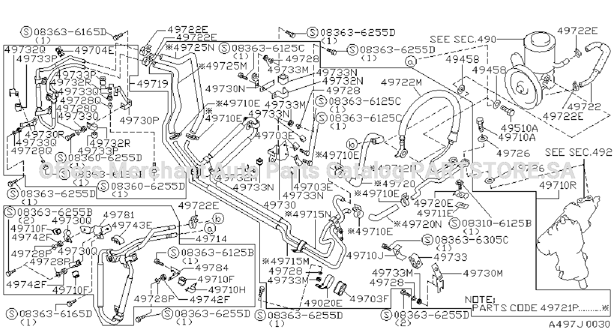 Power Steering Piping F / Hot Tropic Power Steering