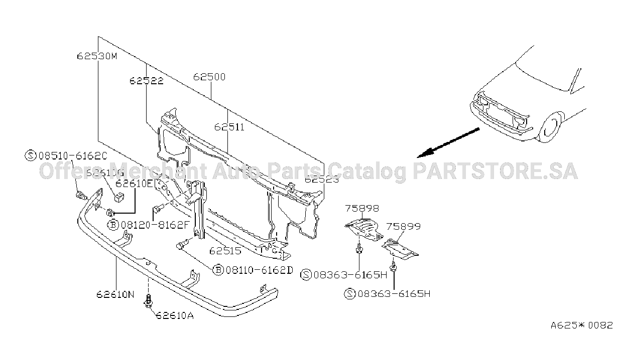 Front Apron Radiator Core Support