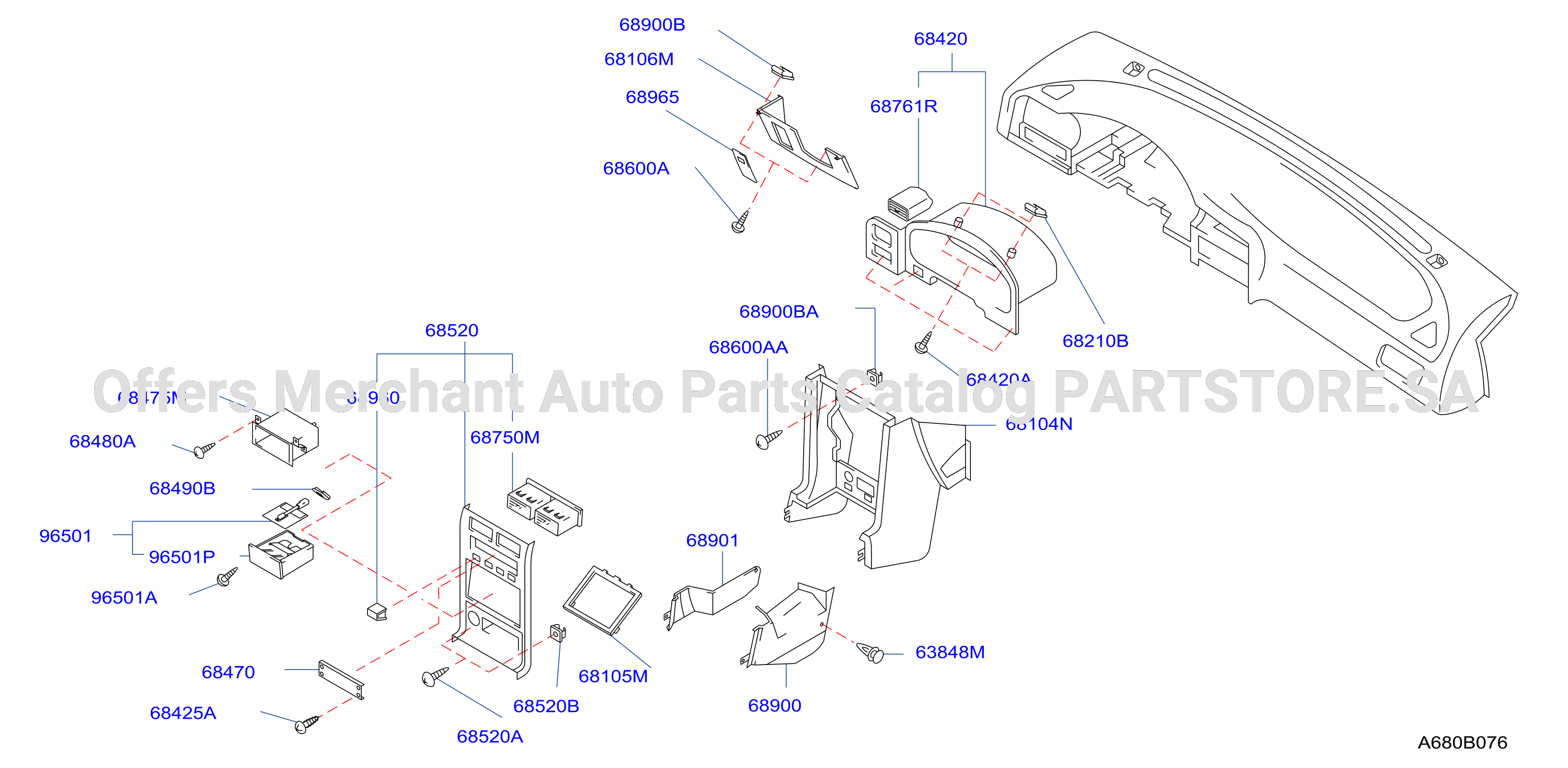 Instrument Panel Pad Cluster Lid Main Parts