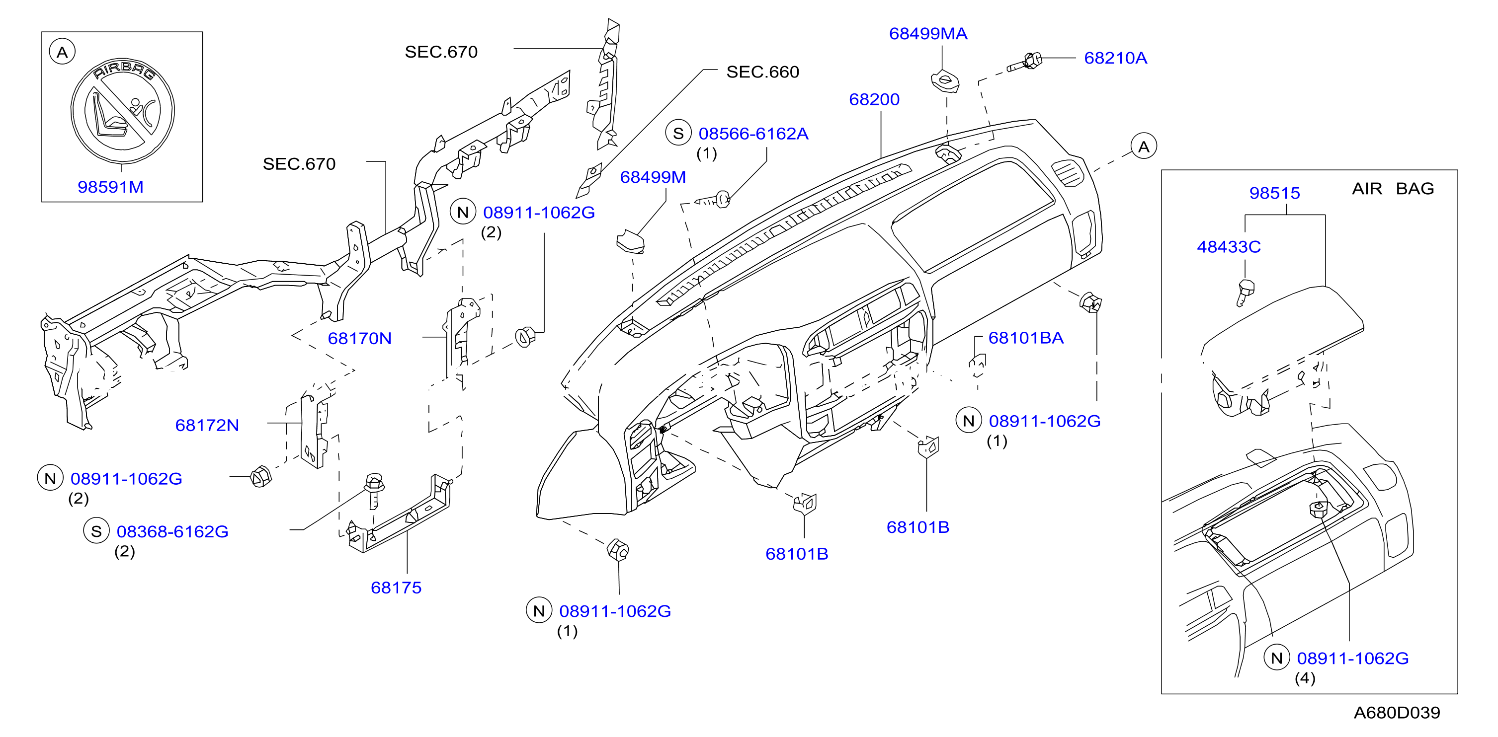Instrument Panel Pad Cluster Lid Inst Fitting