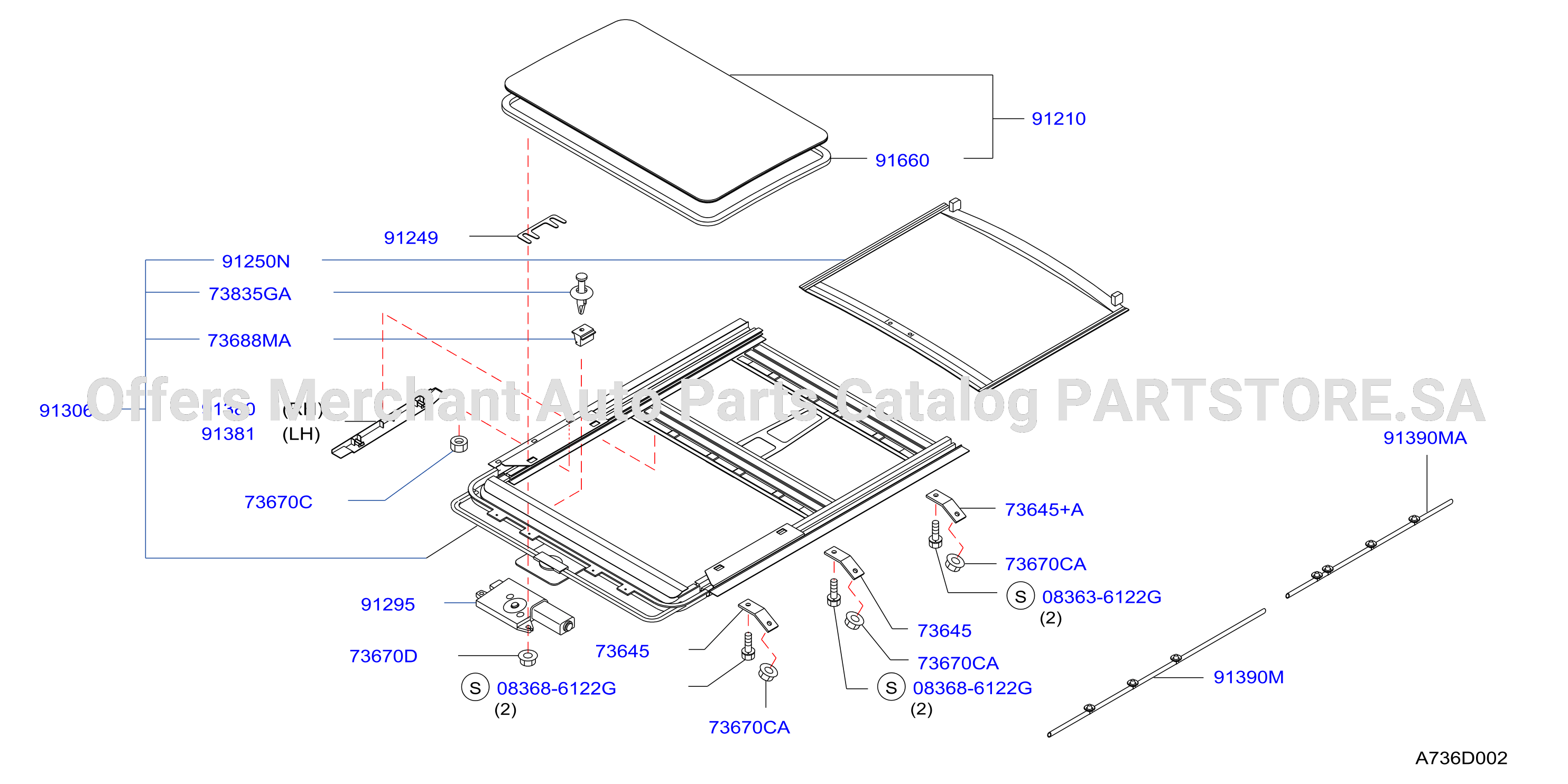 Sun Roof Parts W / Sunroof