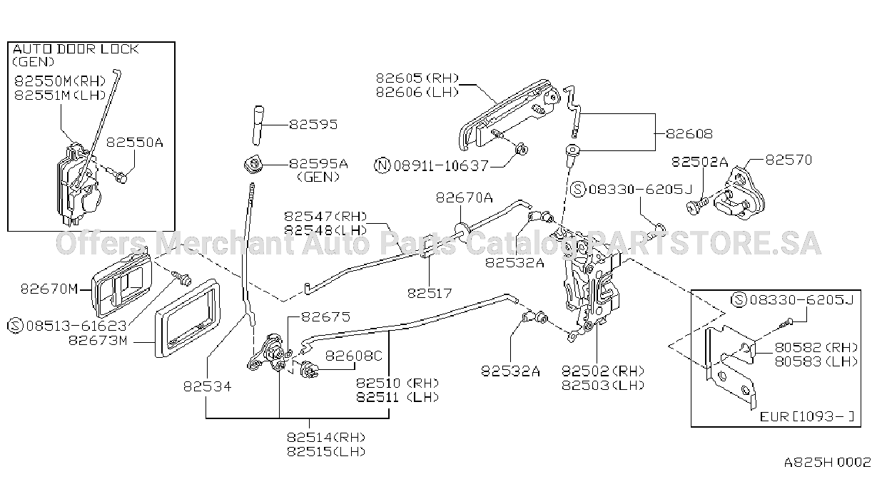 Rear Door Lock Handle