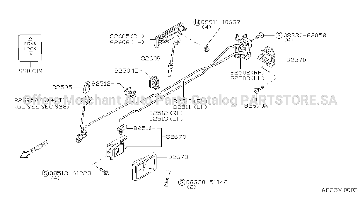 Rear Door Lock Handle