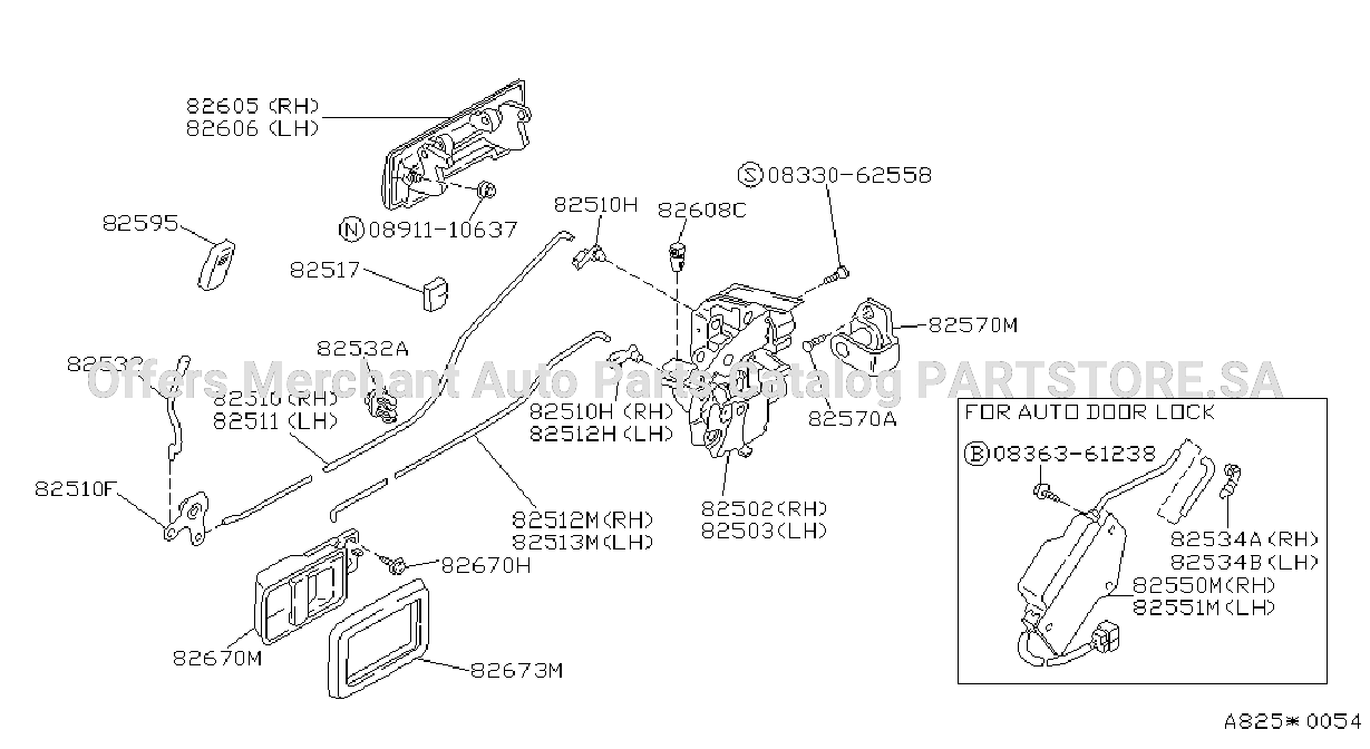Rear Door Lock Handle