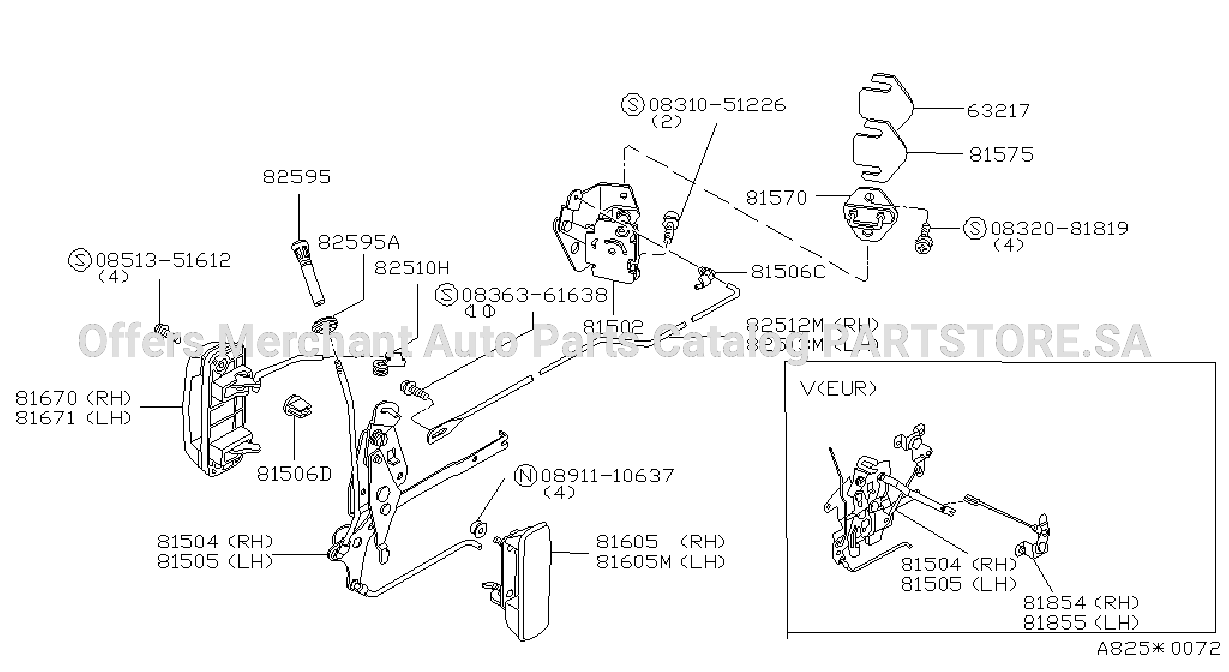 Rear Door Lock Handle