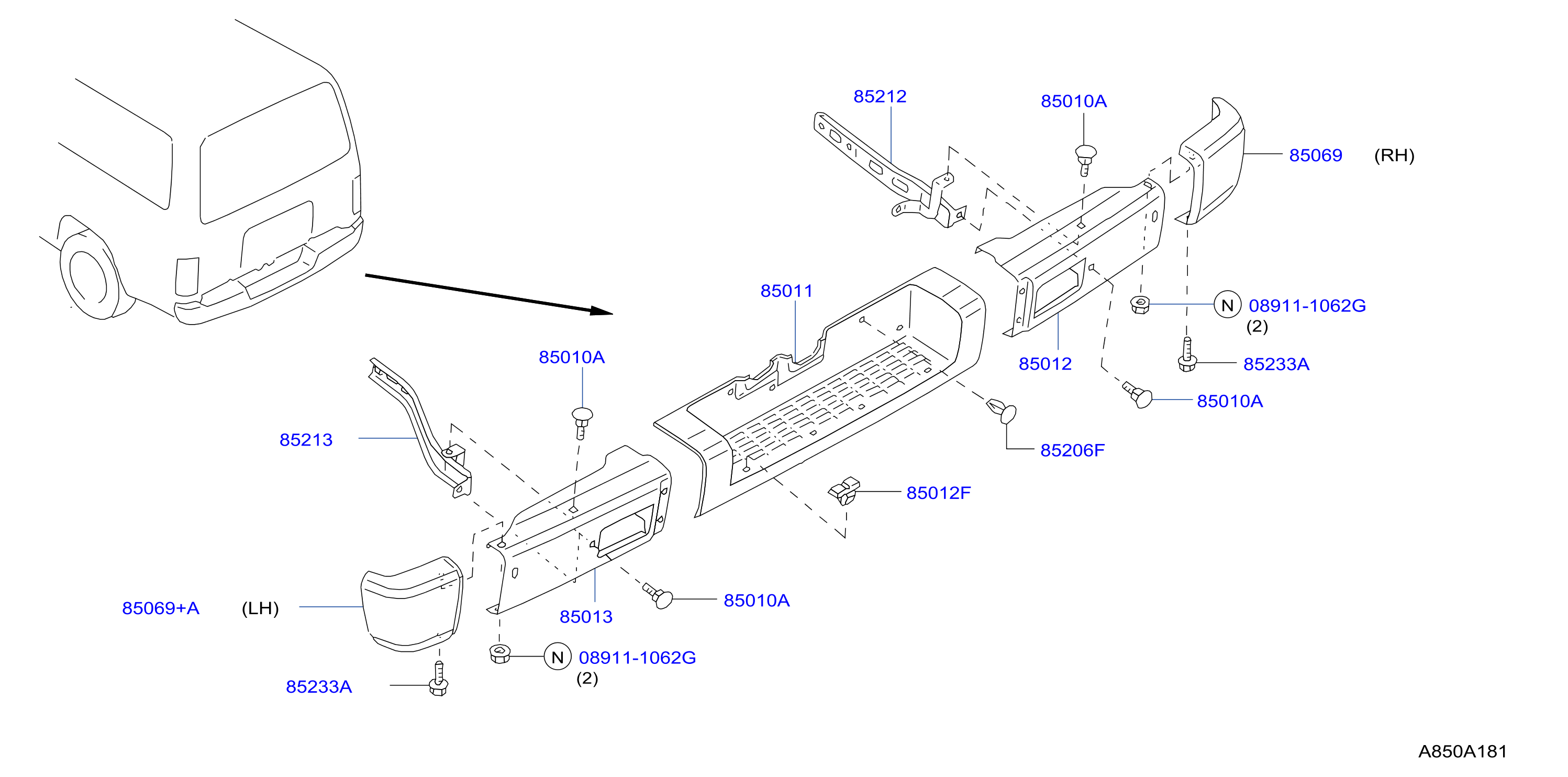 Rear Bumper F / Amb