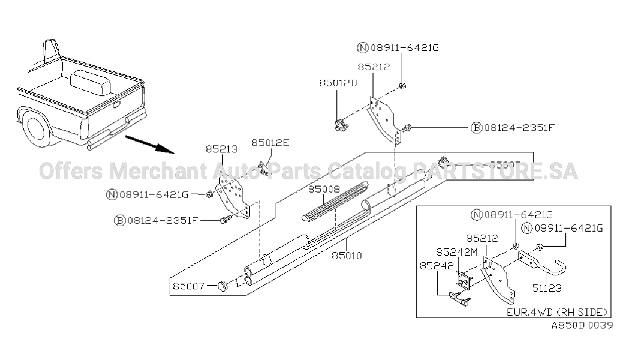 Rear Bumper F / Step Bumper Pipe Type