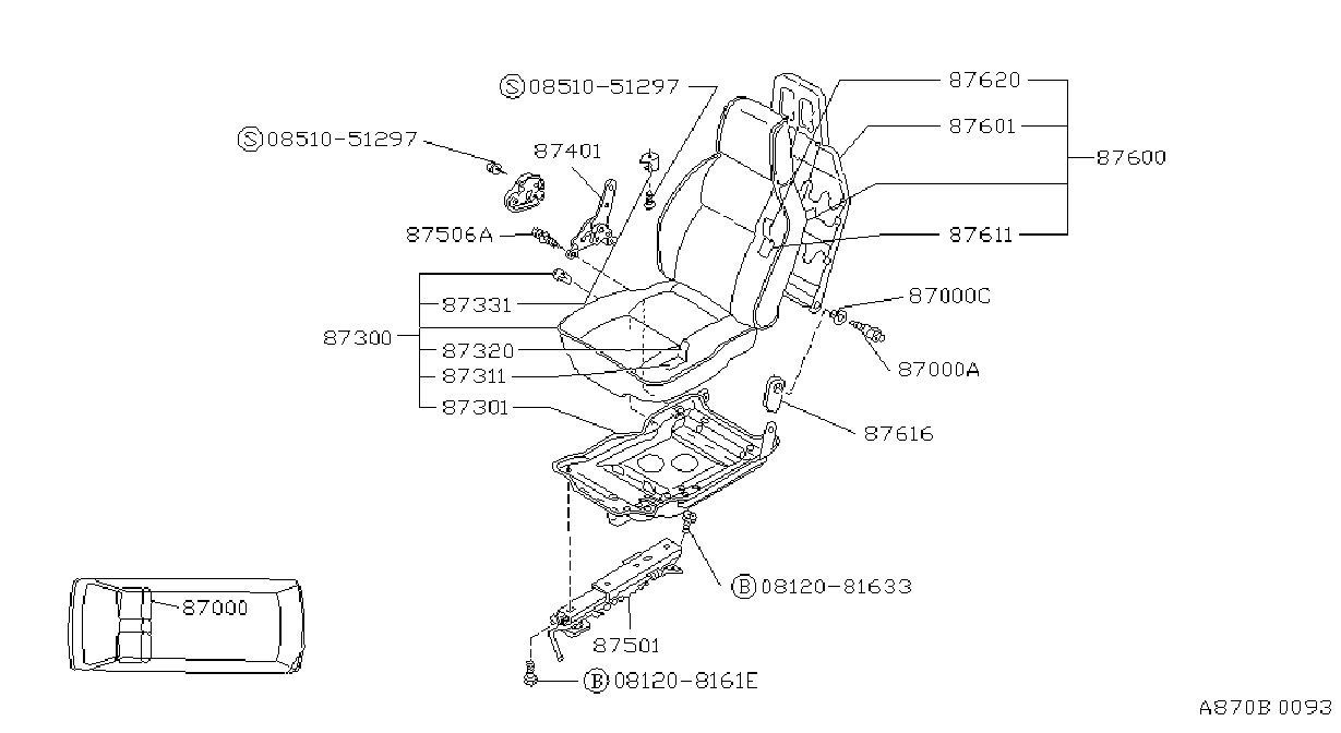 Front Seat Rh Seat Separate Type W / Center Seat