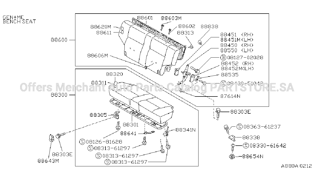Rear Seat Bench Seat