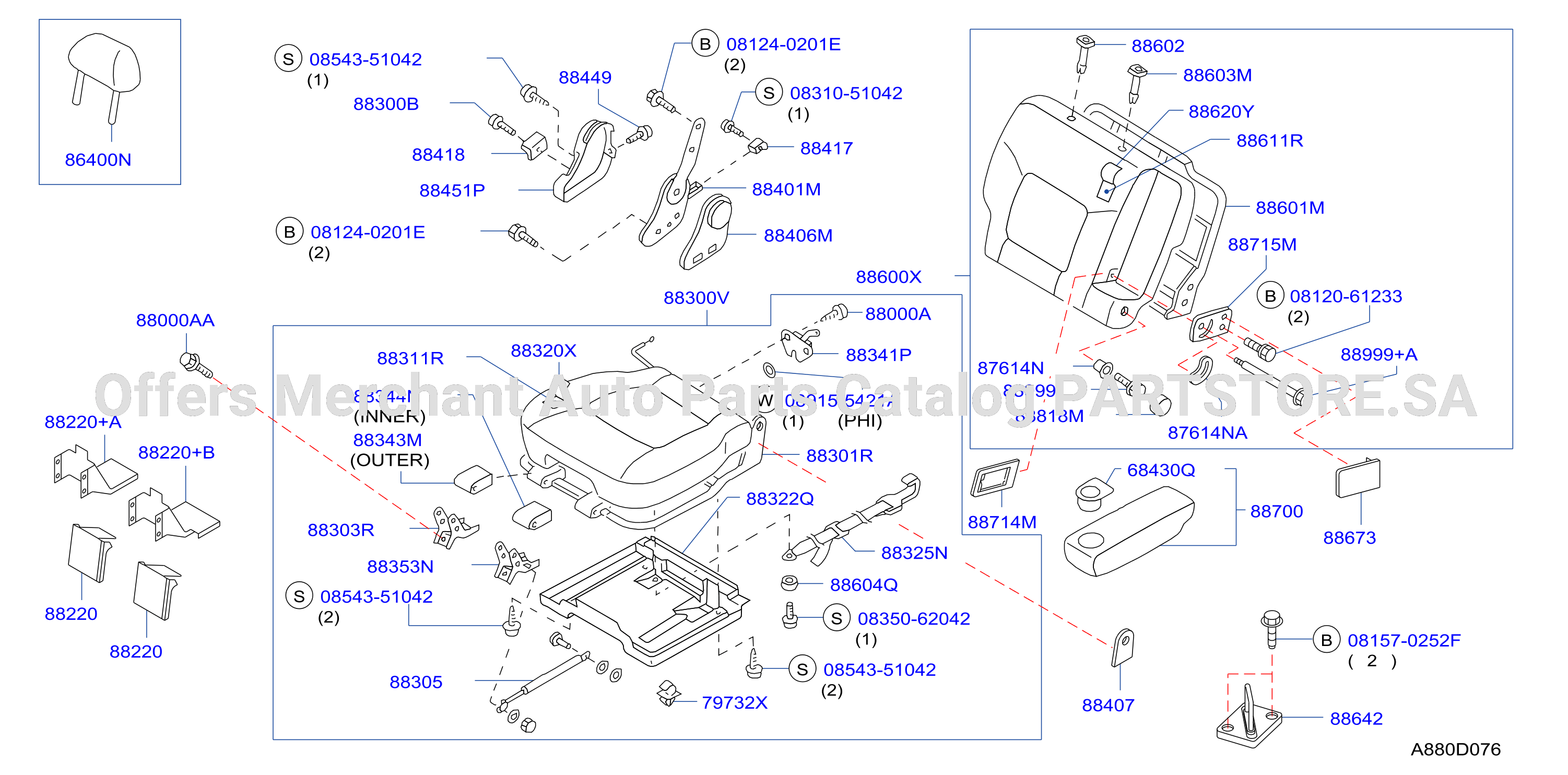 Rear Seat F / Rh W / O Seat Slide W / Armrest