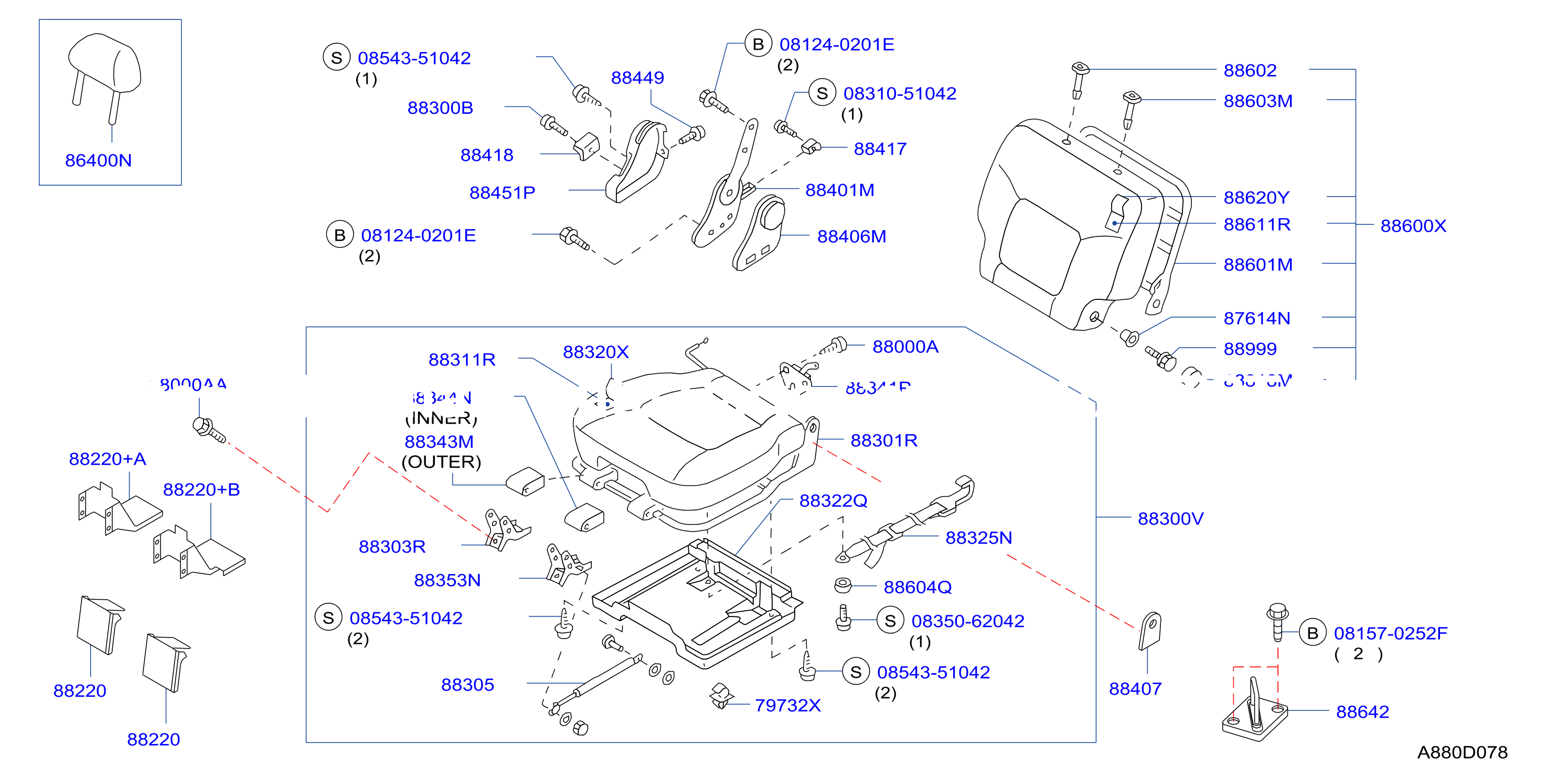 Rear Seat F / Rh W / O Seat Slide W / O Armrest