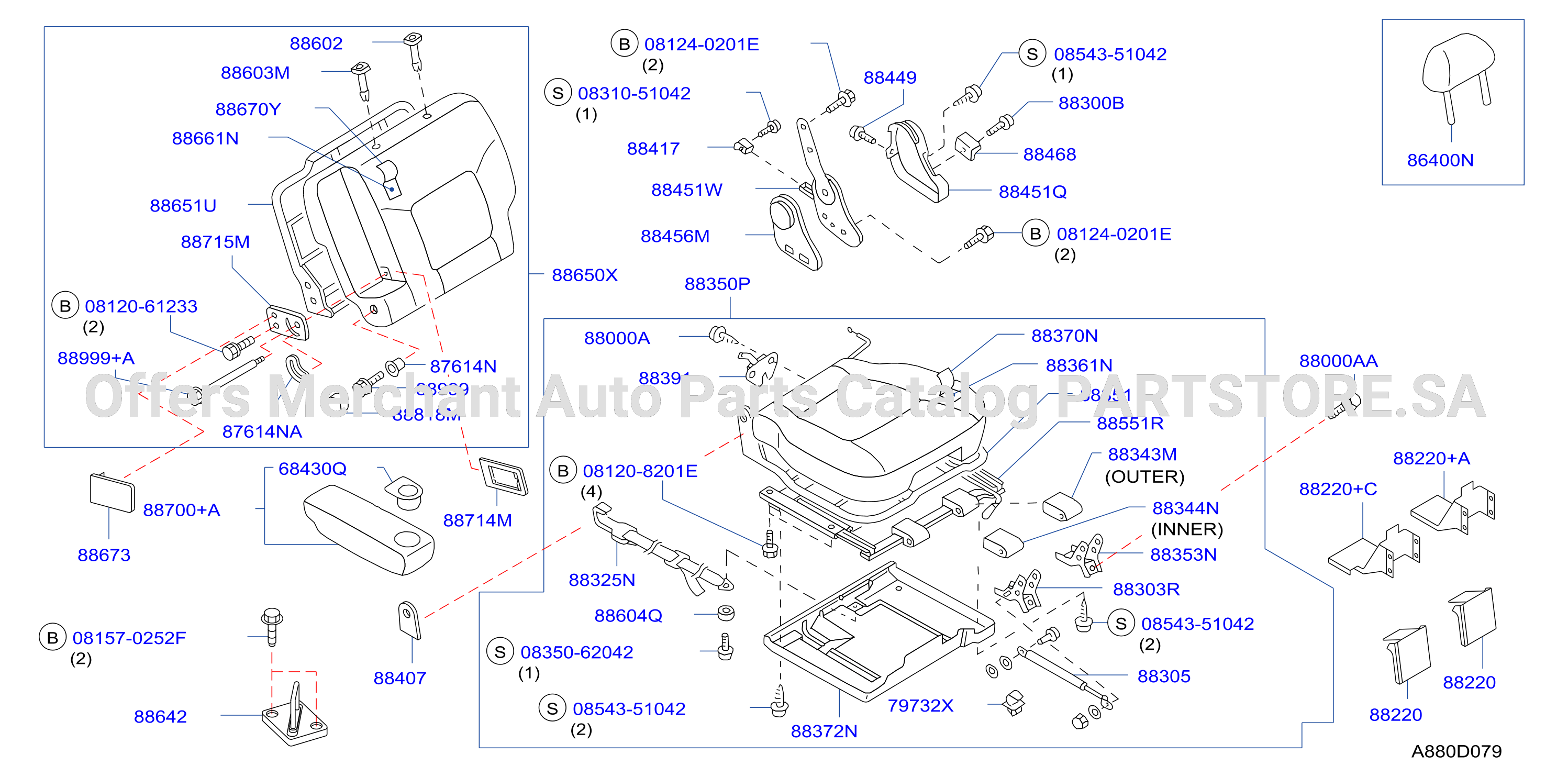 Rear Seat F / Lh W / Seat Slide Armrest