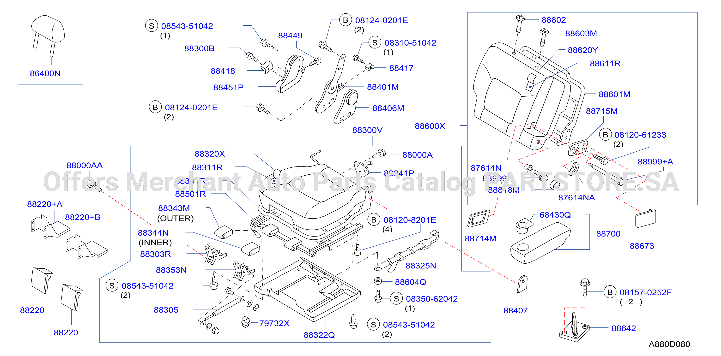 Rear Seat F / Rh W / Seat Slide Armrest
