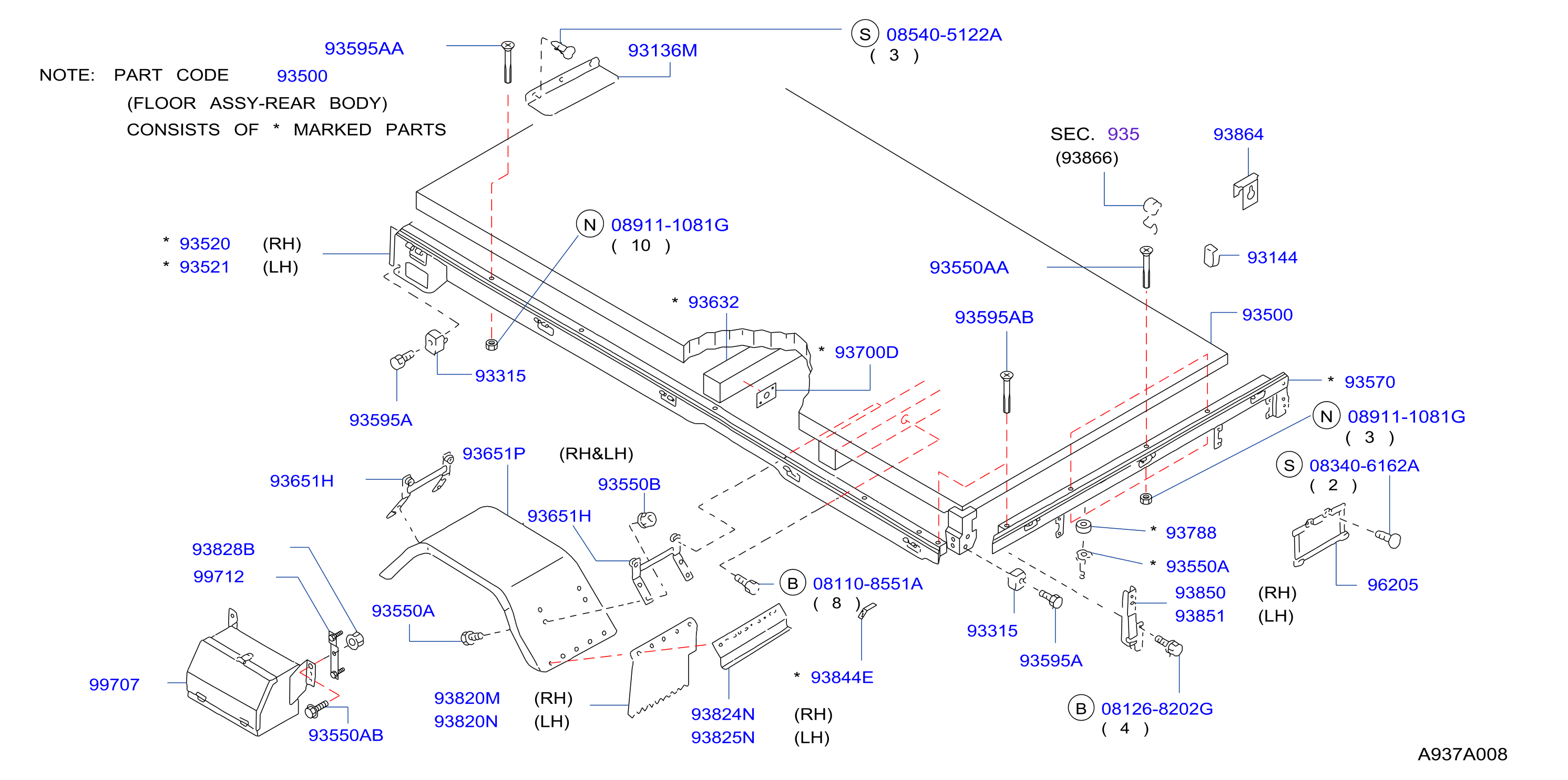 Rear Body Floor Fitting T Steel