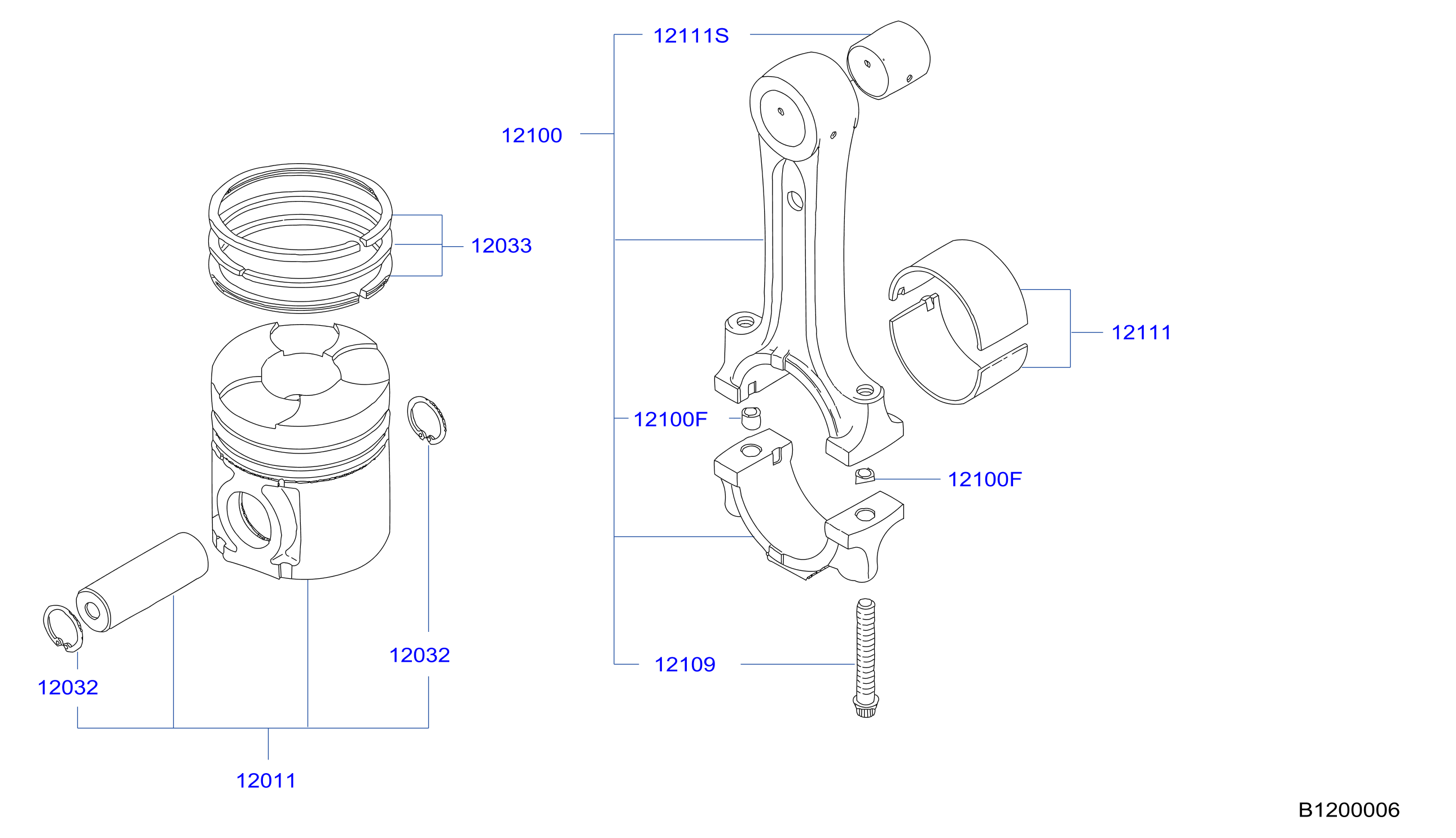 Piston Crankshaft Flywheel Piston Connecting Rod