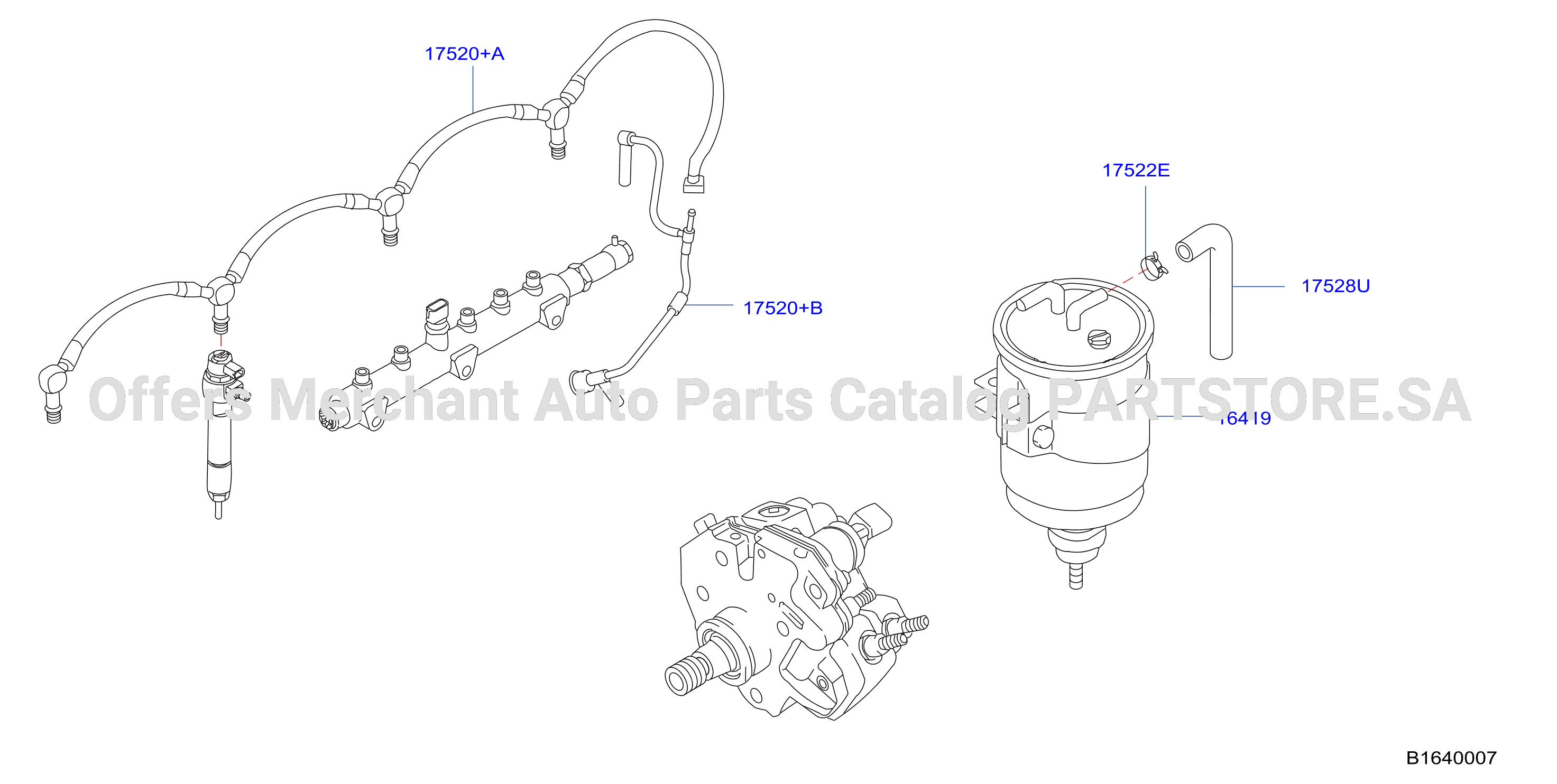 Fuel Strainer Fuel Hose Fuel Injection Piping Low Pressure