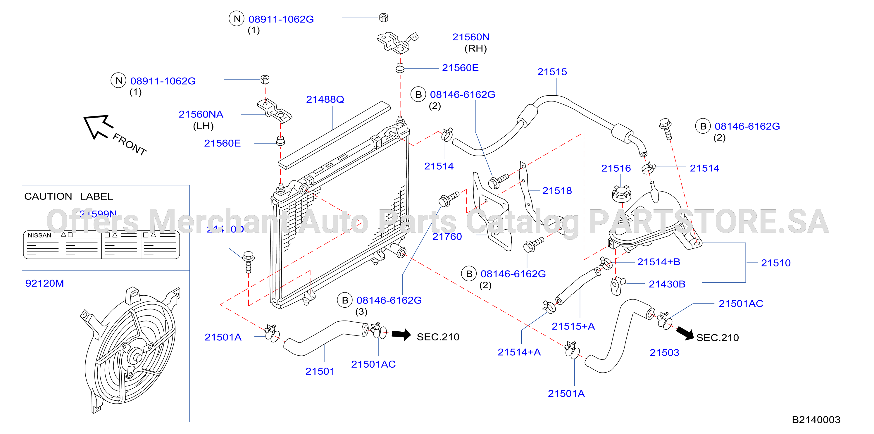 Radiator Shroud Inverter Cooling Hose Fitting Parts