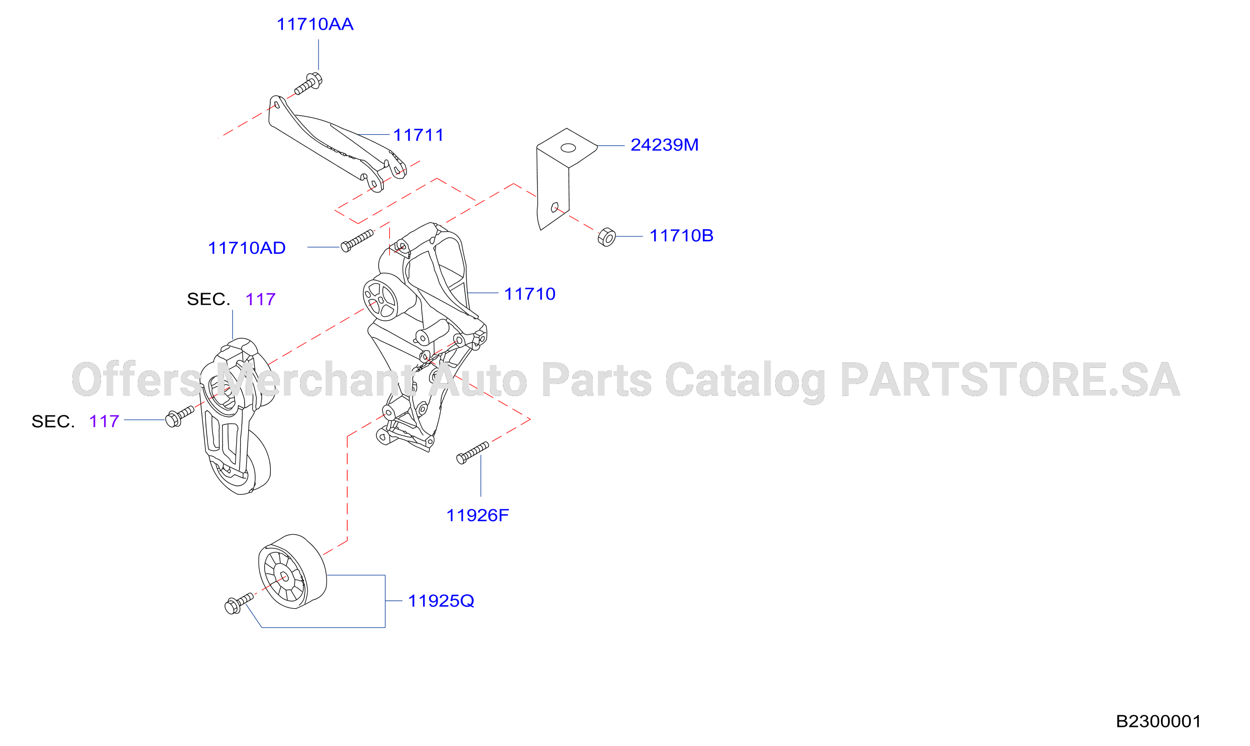 Alternator Fitting Support For Alternator Bracket