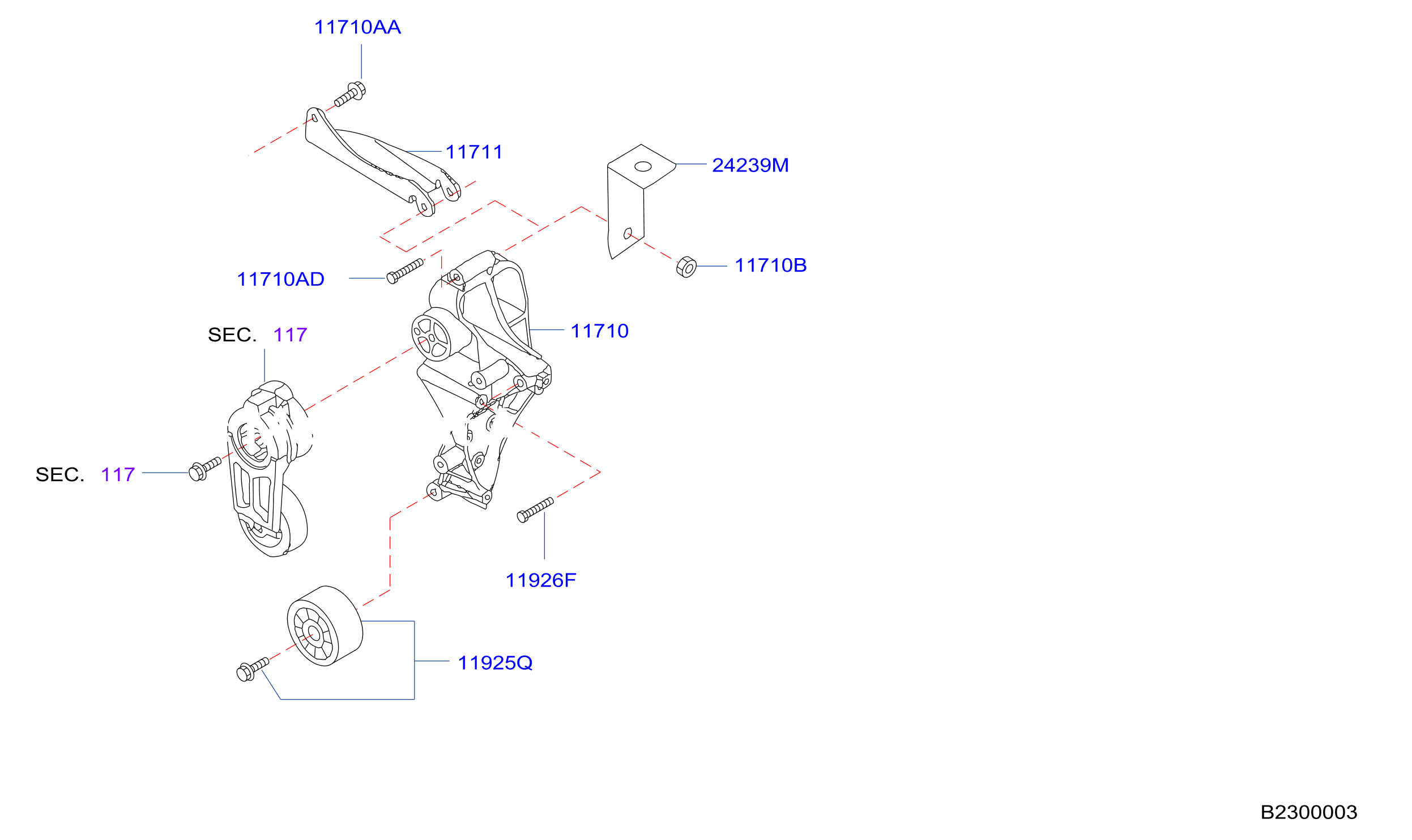Alternator Fitting Support For Alterntor Bracket