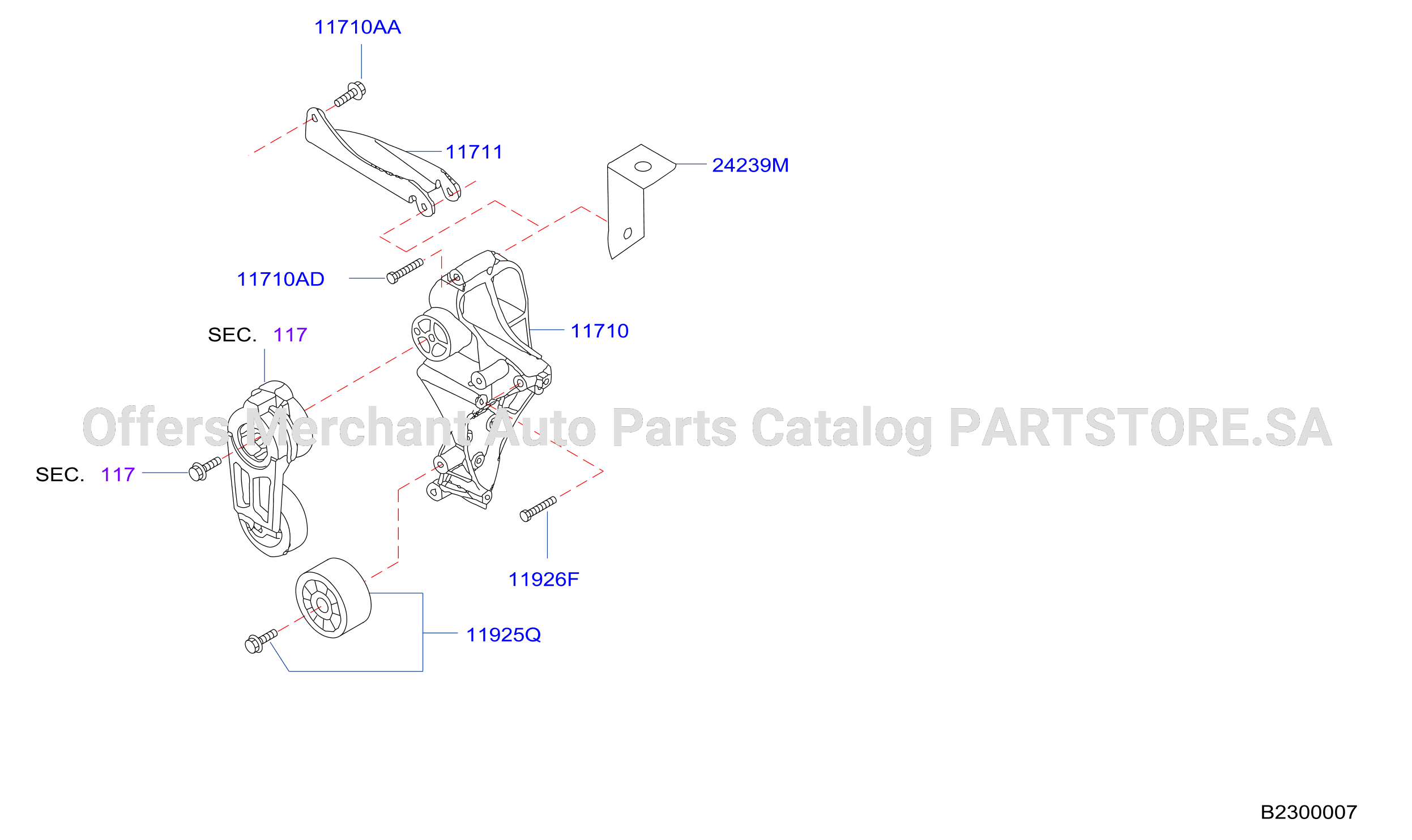 Alternator Fitting Support For Alterntor Bracket