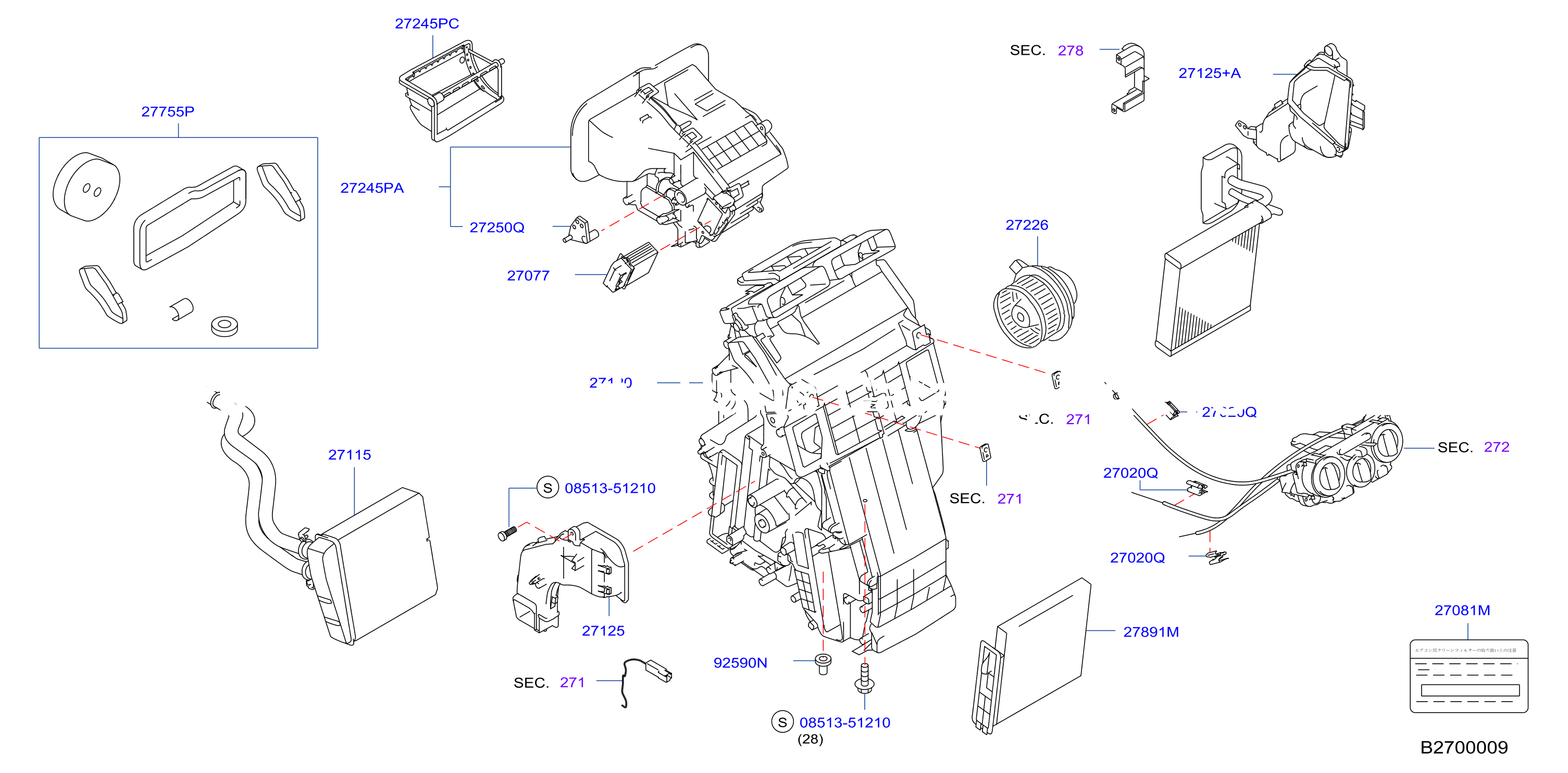 Heater Blower Unit F / Manual A / C Heater Fr