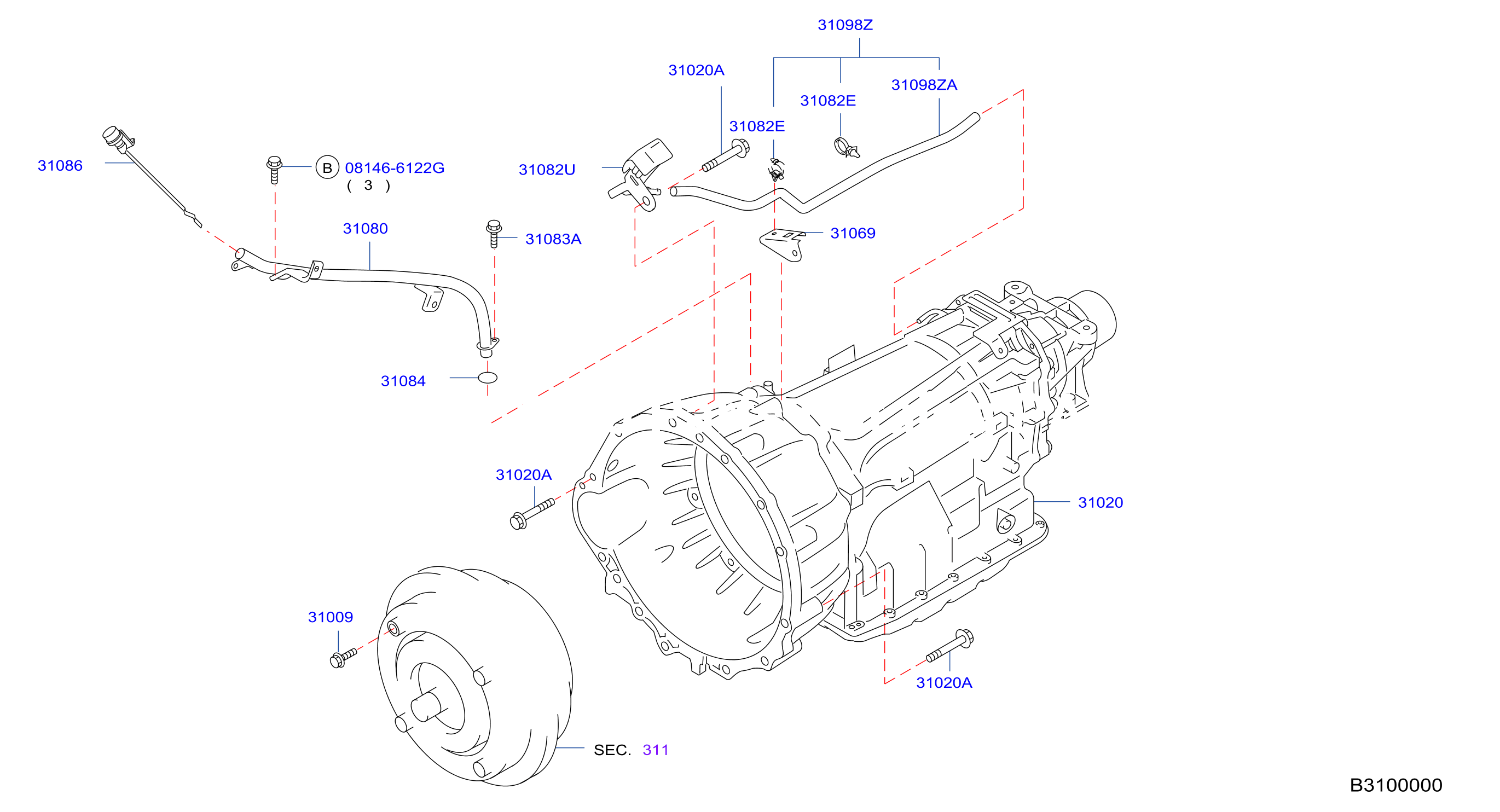 Auto Transmission Transaxle Fitting Assembly Fitting Parts