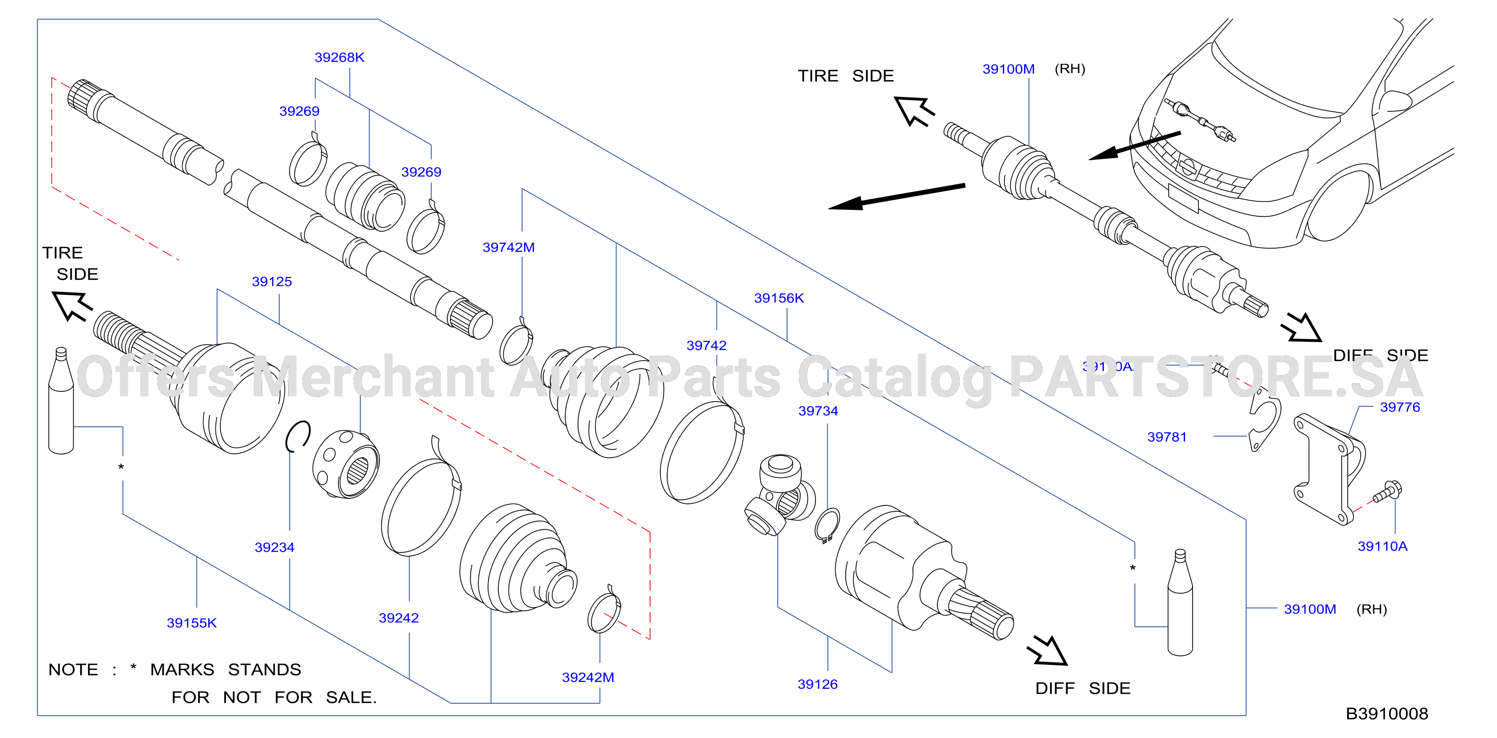 Front Drive Shaft Rh Side