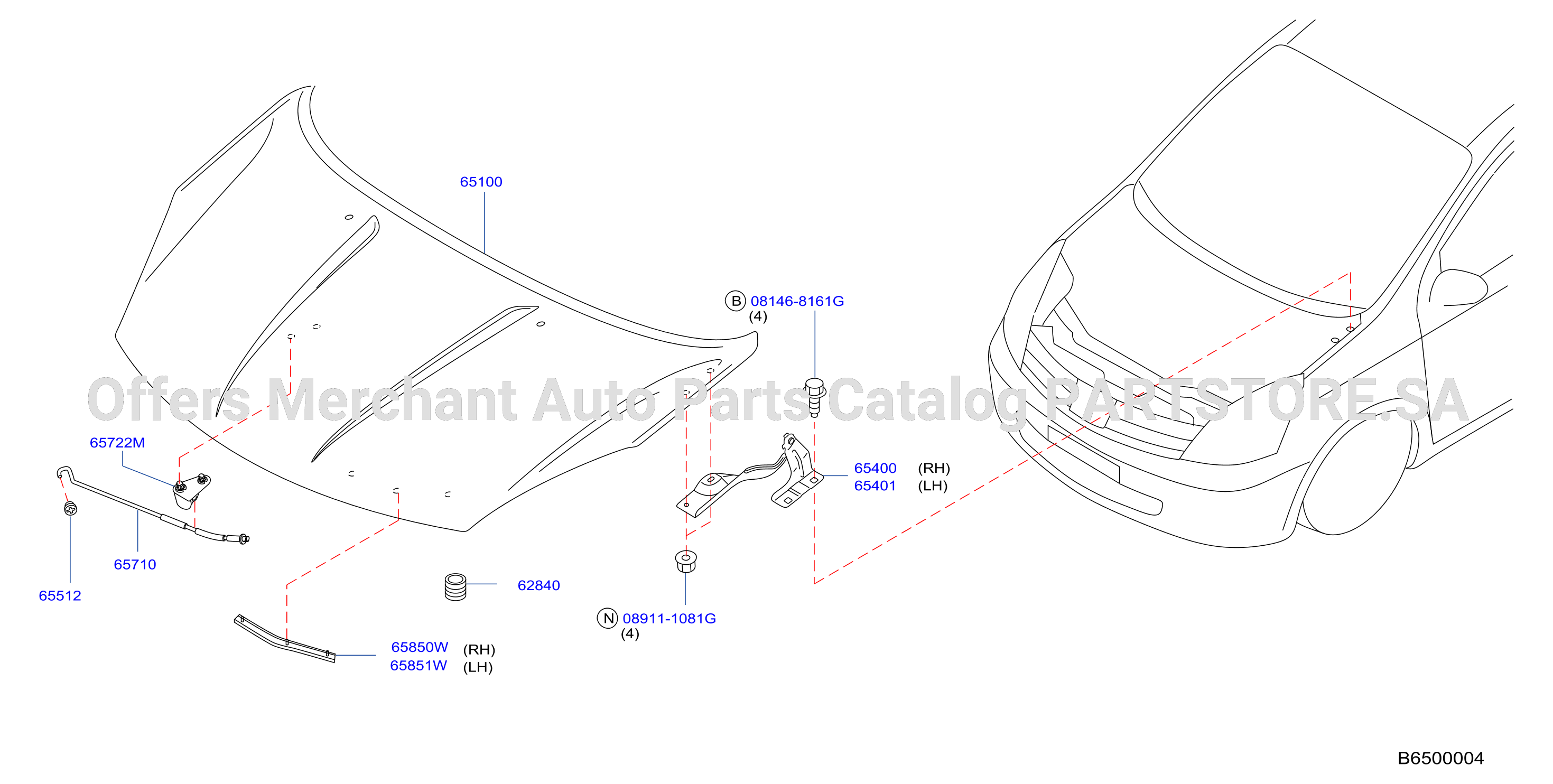 Hood Panel Hinge Fitting