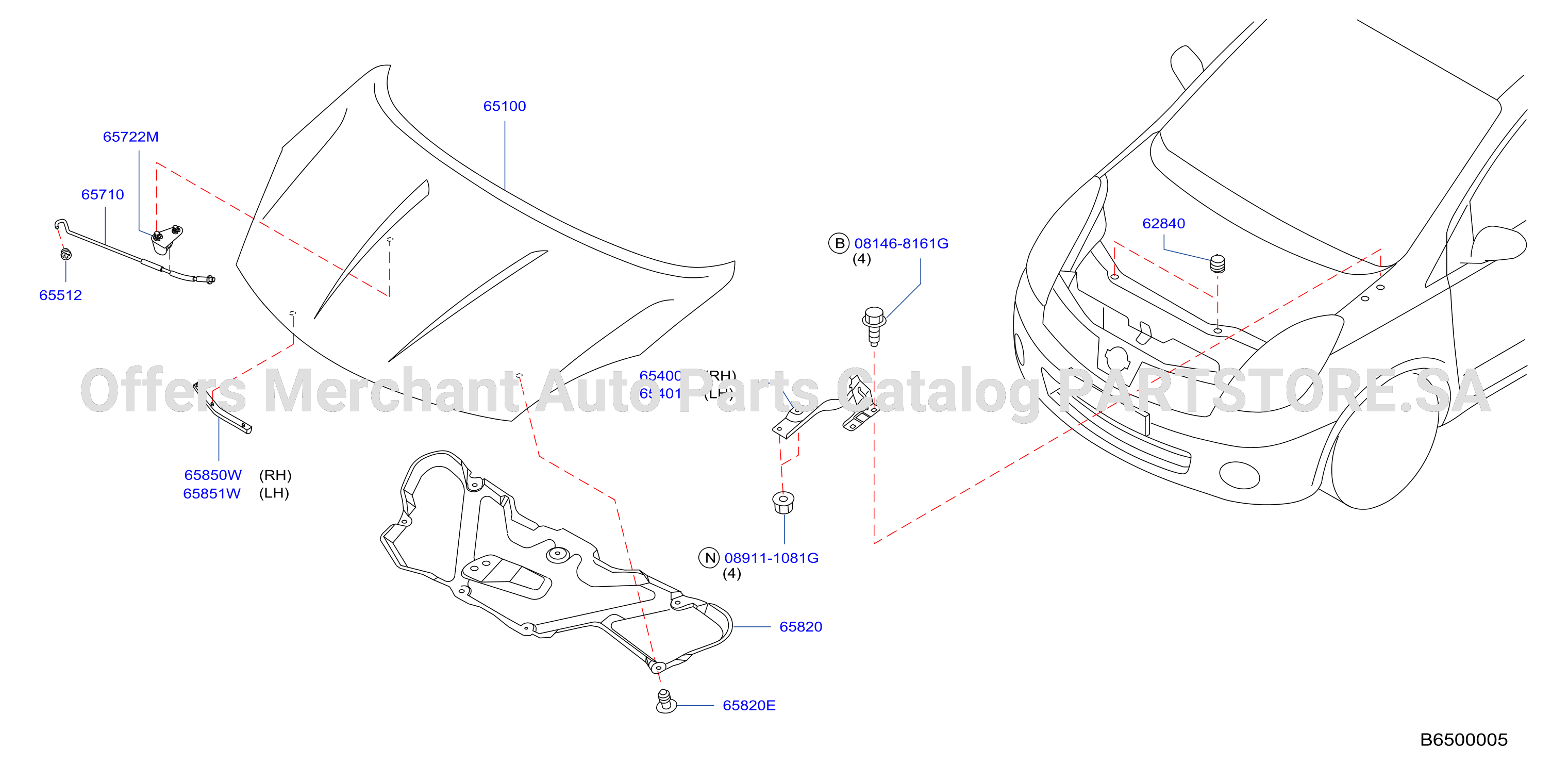 Hood Panel Hinge Fitting
