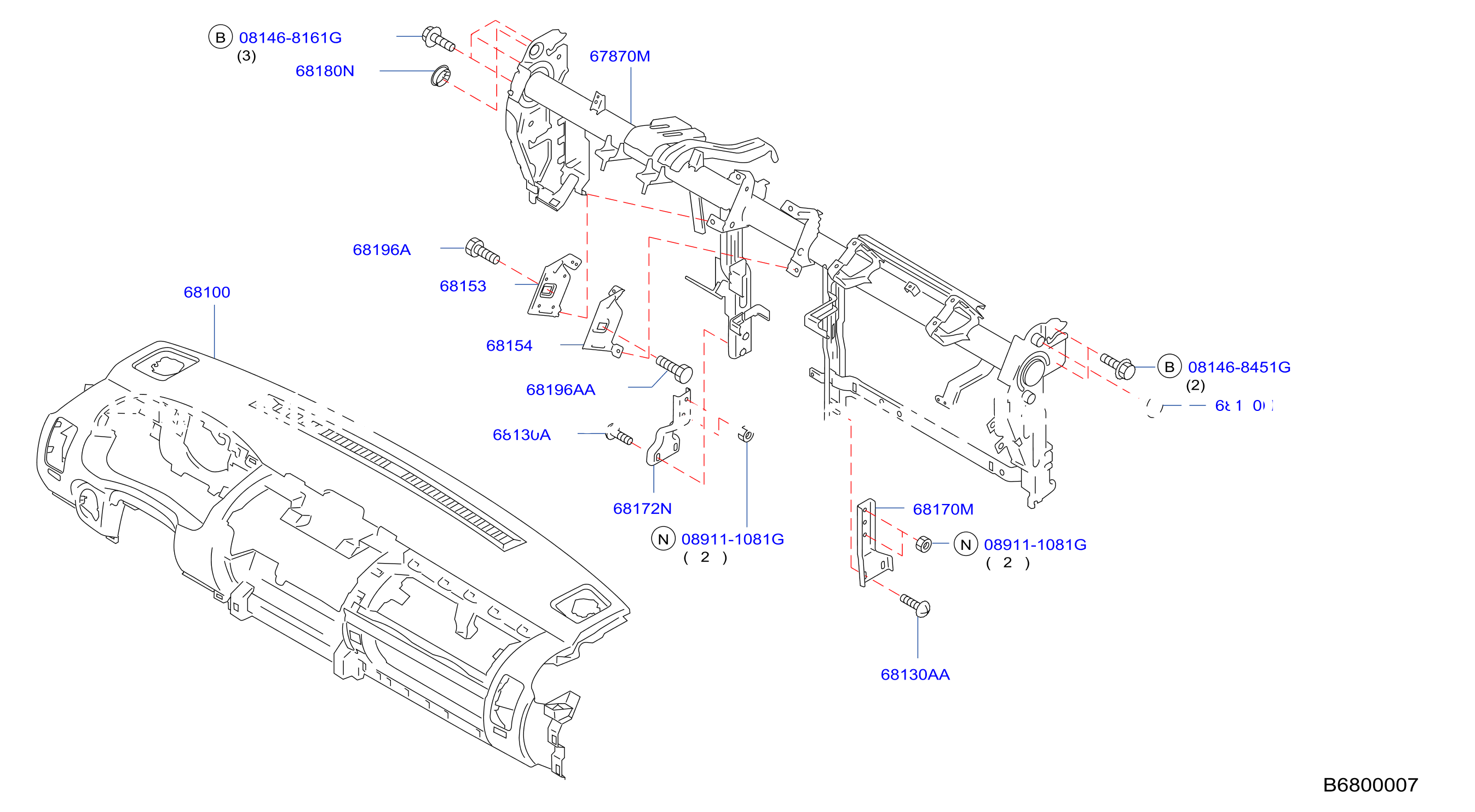 Instrument Panel Pad Cluster Lid Inst Fitting