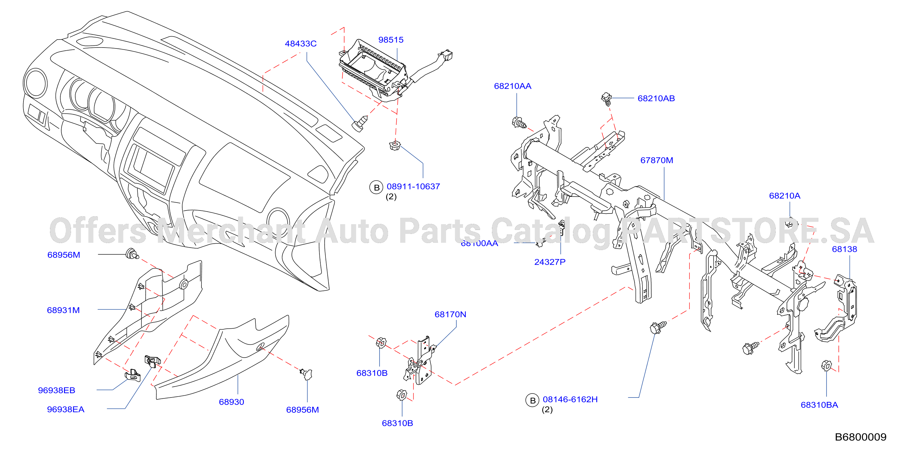 Instrument Panel Pad Cluster Lid Inst Fitting