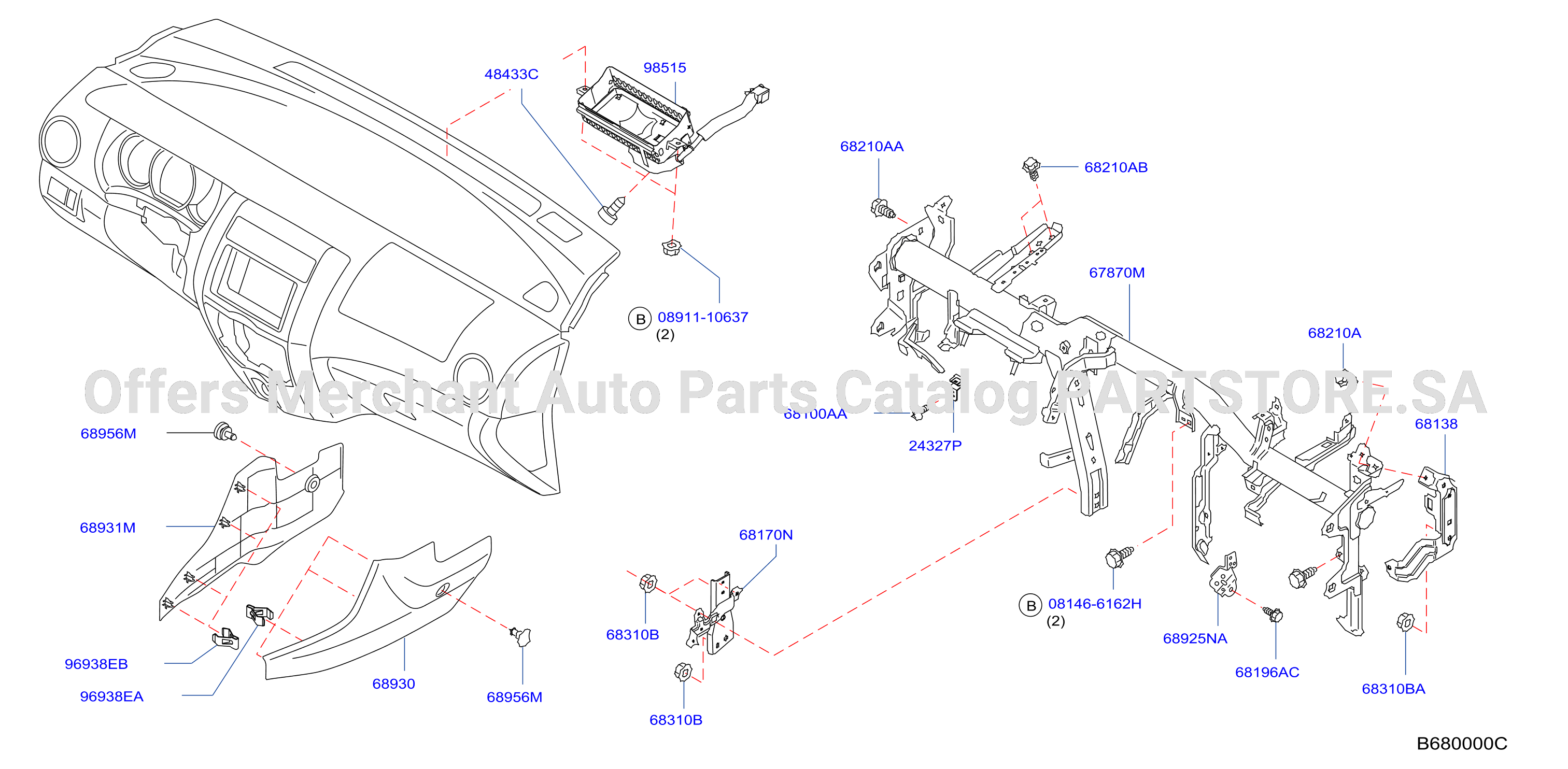 Instrument Panel Pad Cluster Lid Inst Fitting
