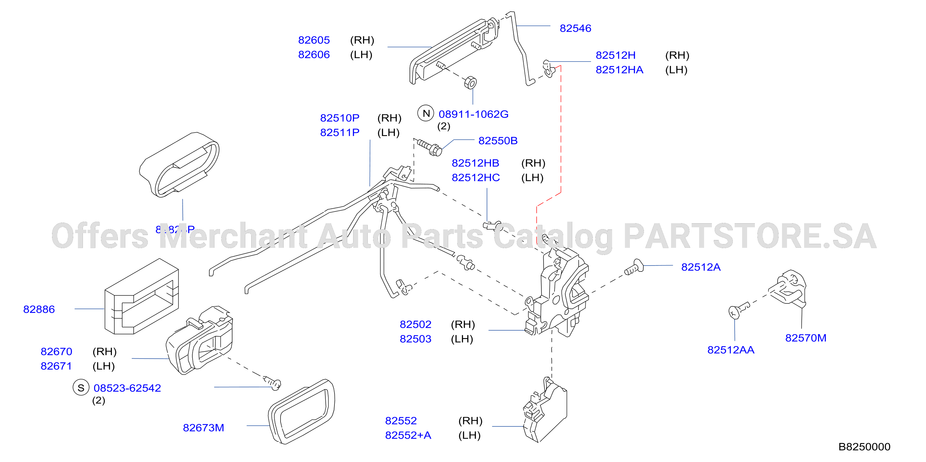 Rear Door Lock Handle