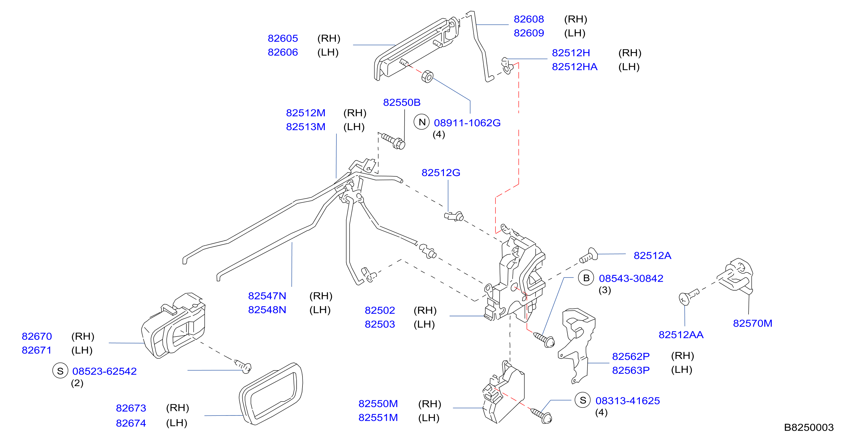 Rear Door Lock Handle