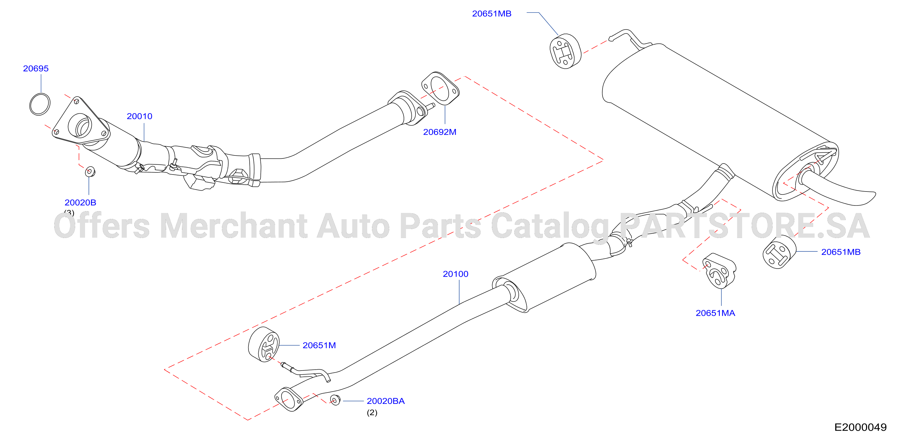 Exhaust Tube Muffler W / Out Dpf