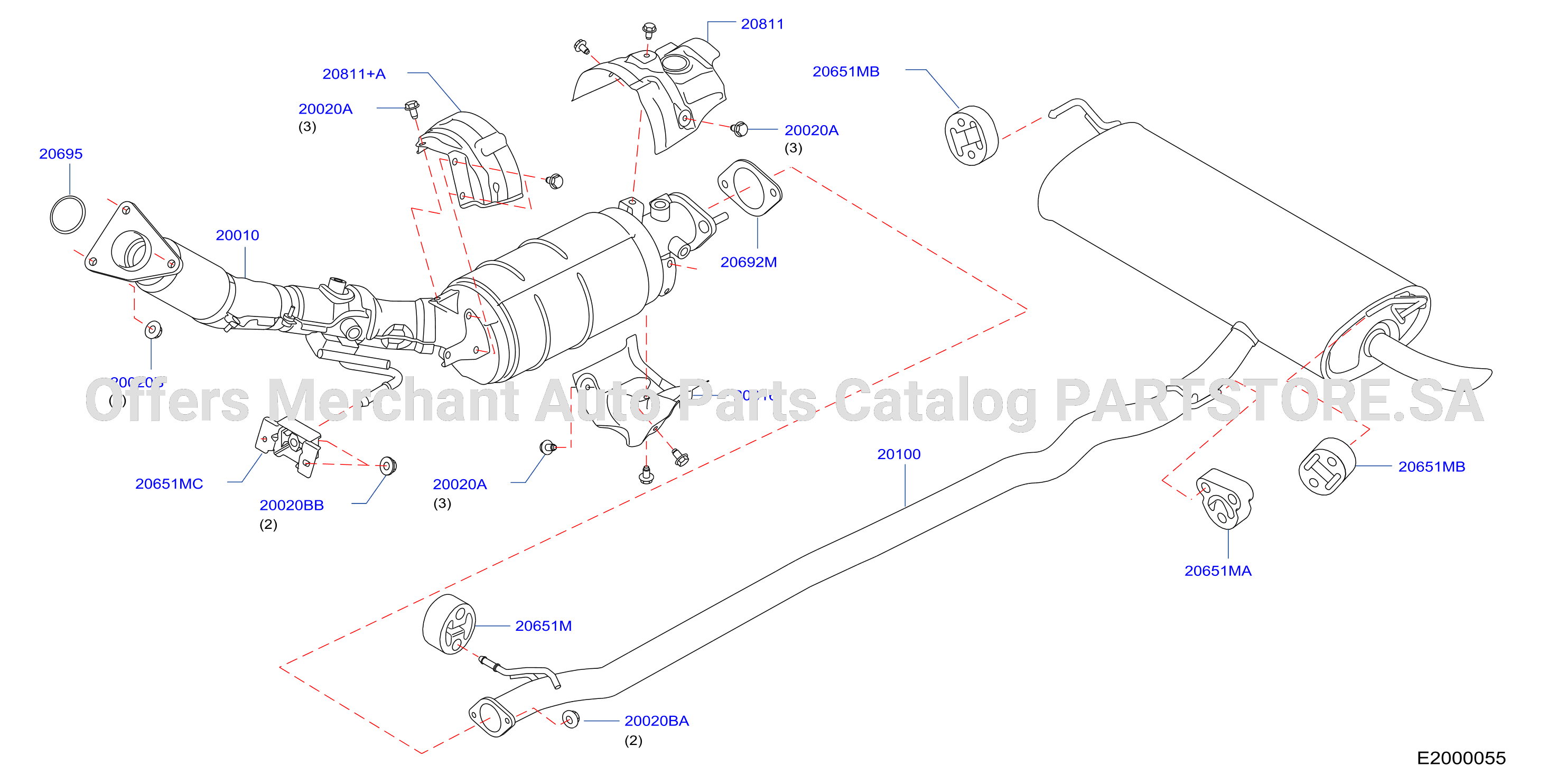 Exhaust Tube Muffler W / Round Dpf