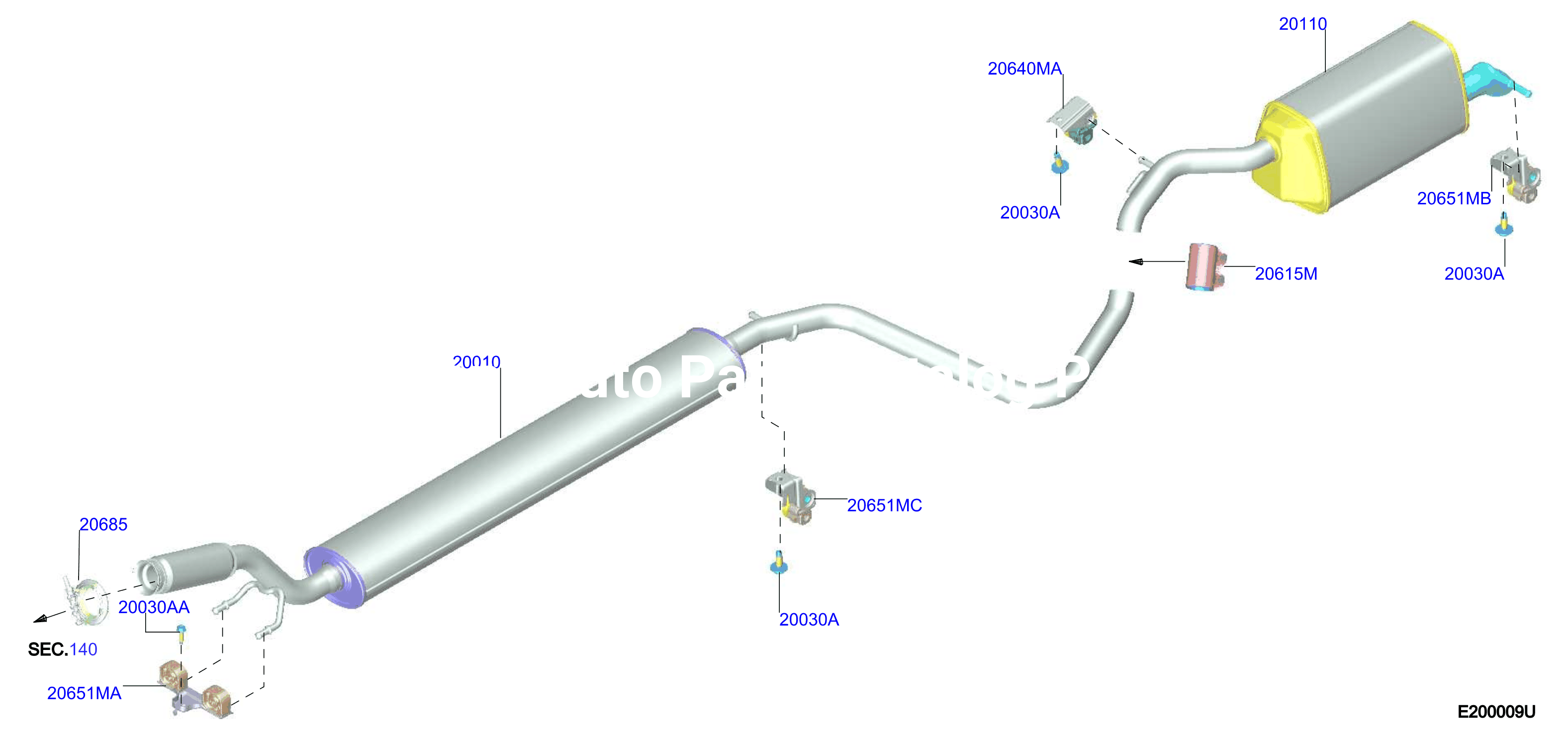 Exhaust Tube Muffler Hr10Ddt