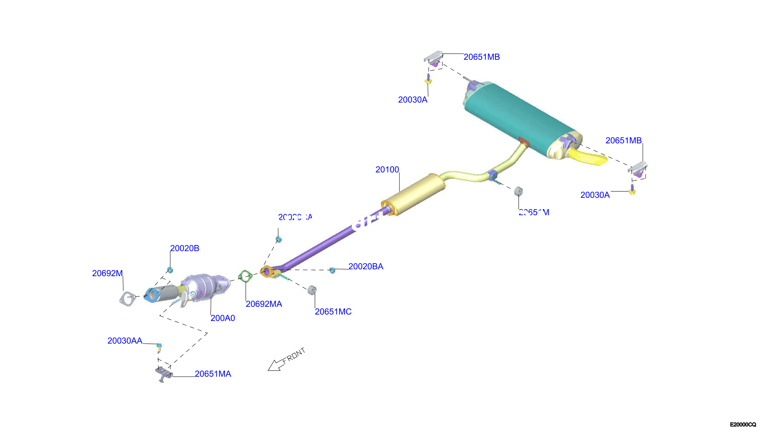 Exhaust Tube Muffler Qi2W Suspension
