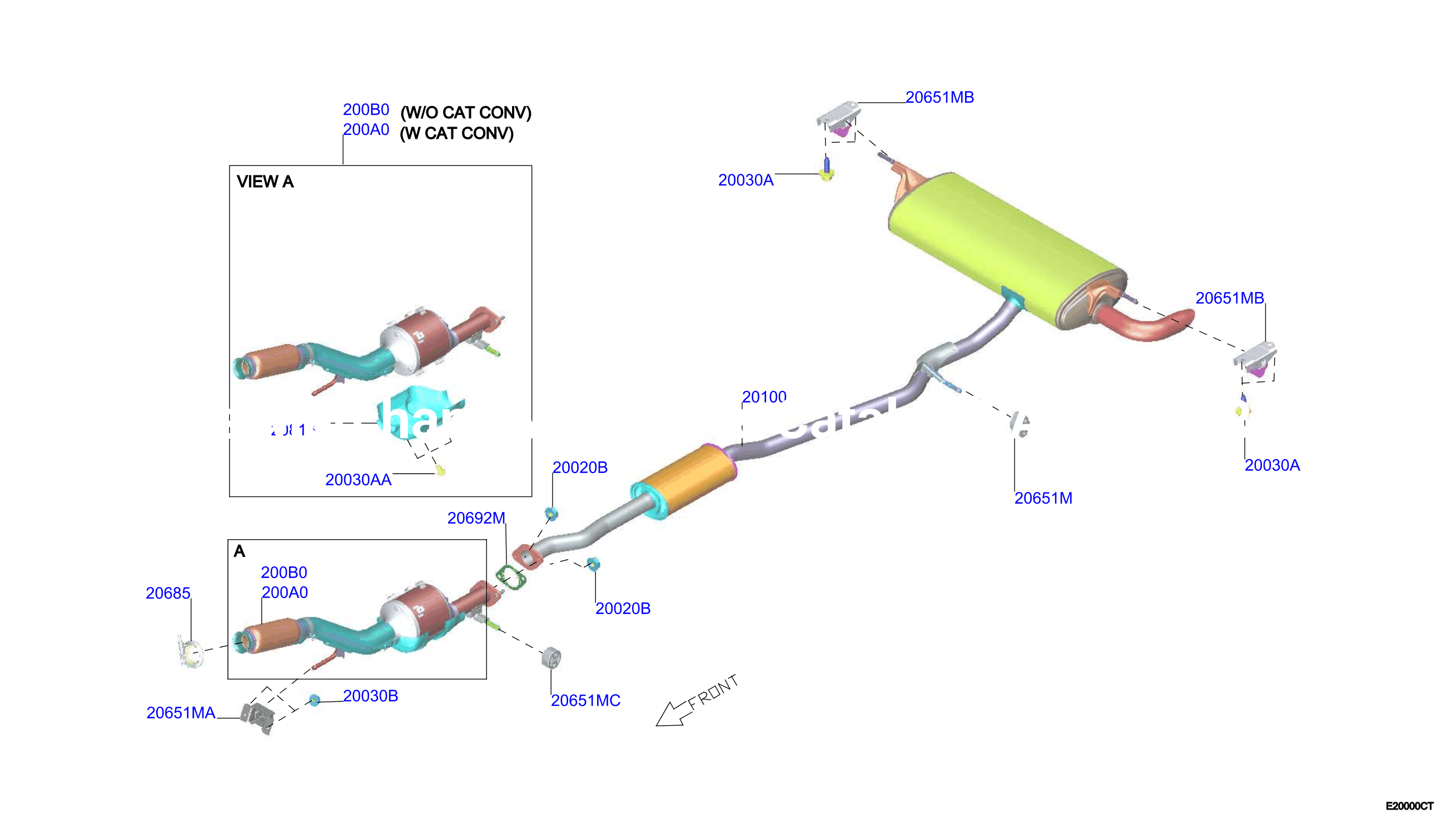 Exhaust Tube Muffler Qi2W Suspension