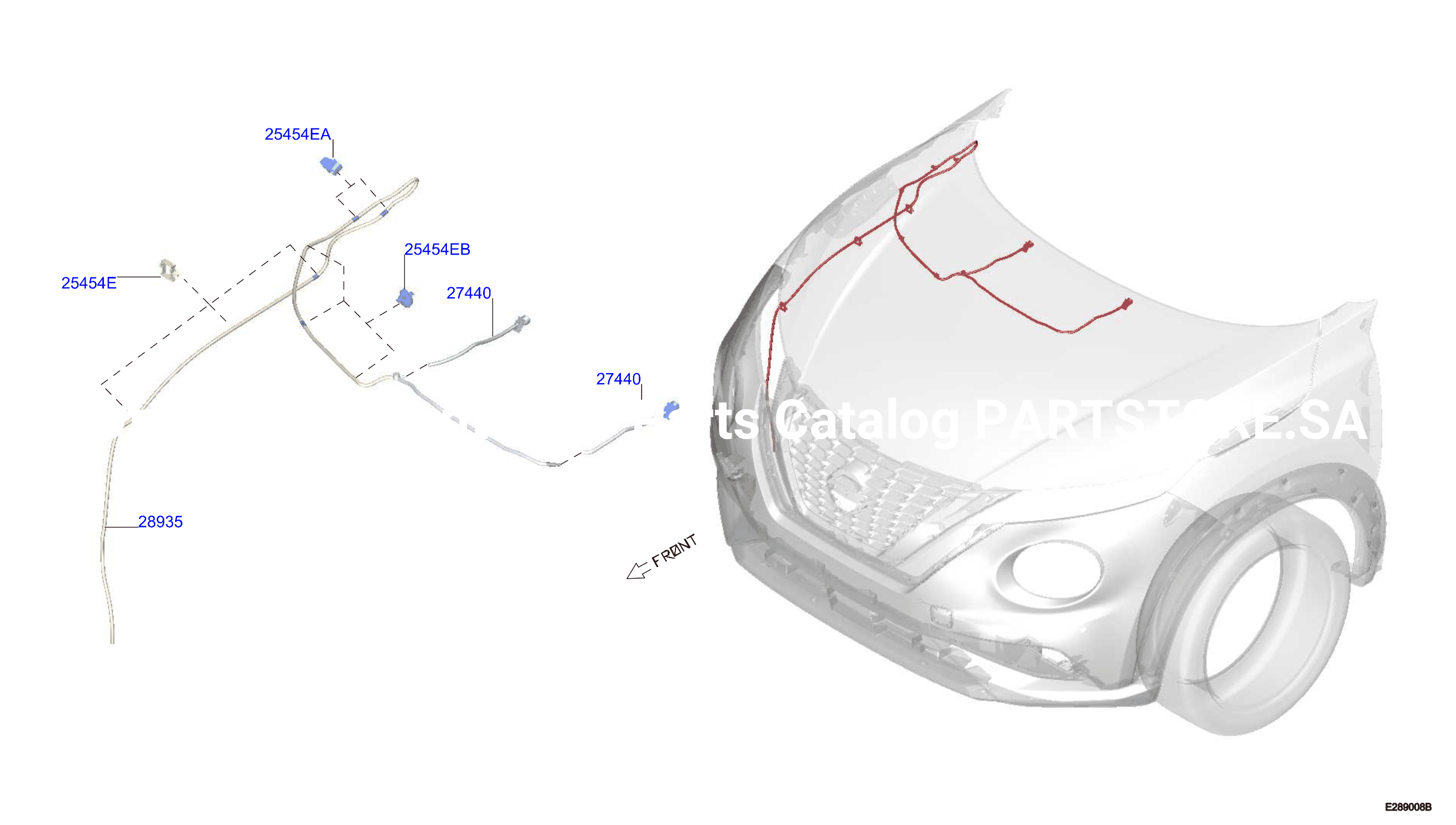 Windshield Washer Front Tube