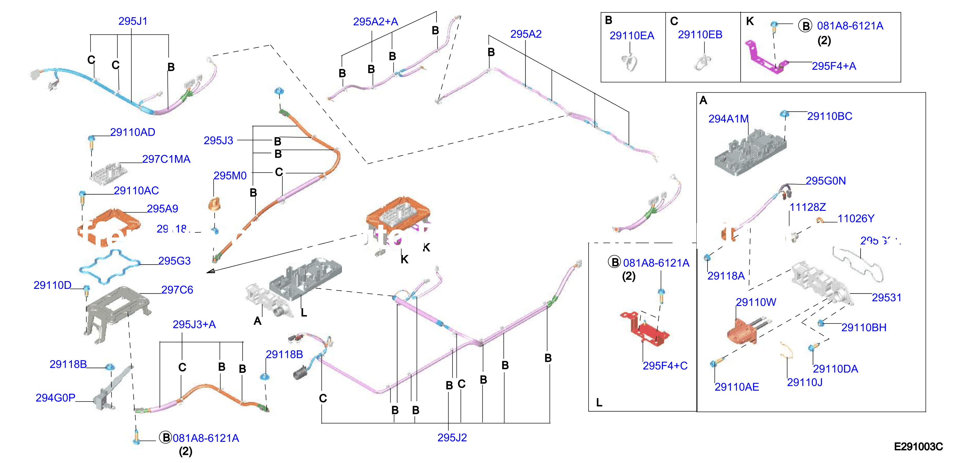 Electric Vehicle Battery 4 Battery Harness