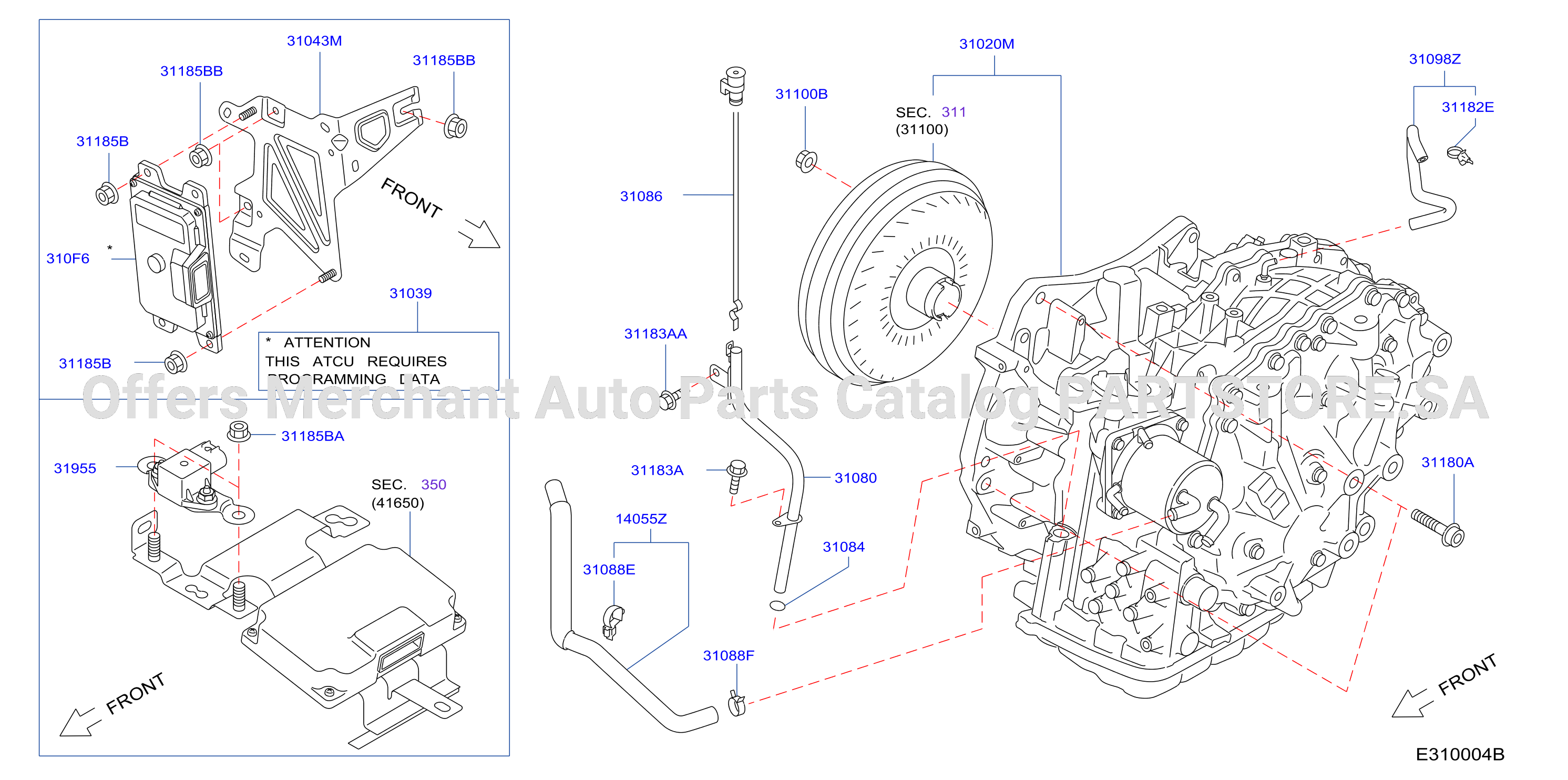 Auto Transmission Transaxle Fitting Assembly Fitting Parts