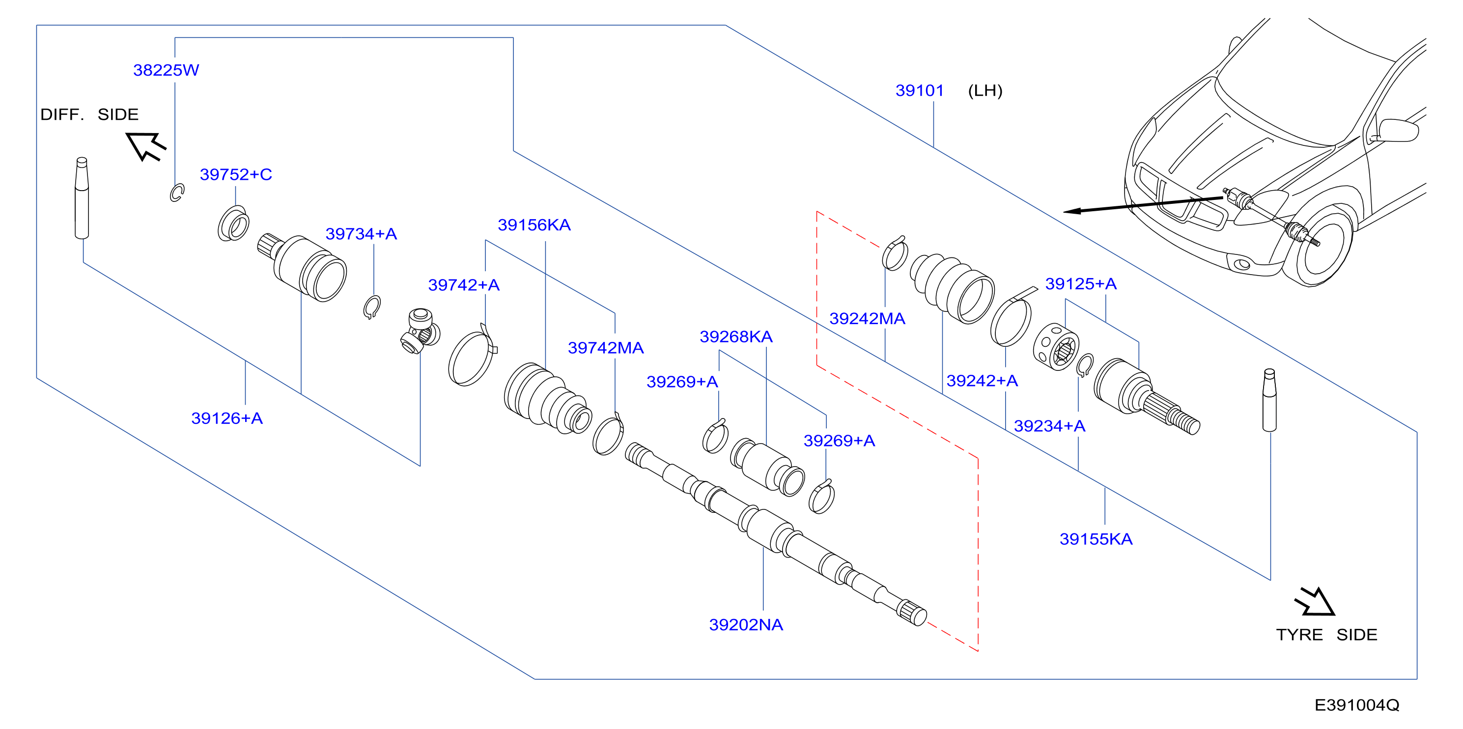 Front Drive Shaft Lh Side