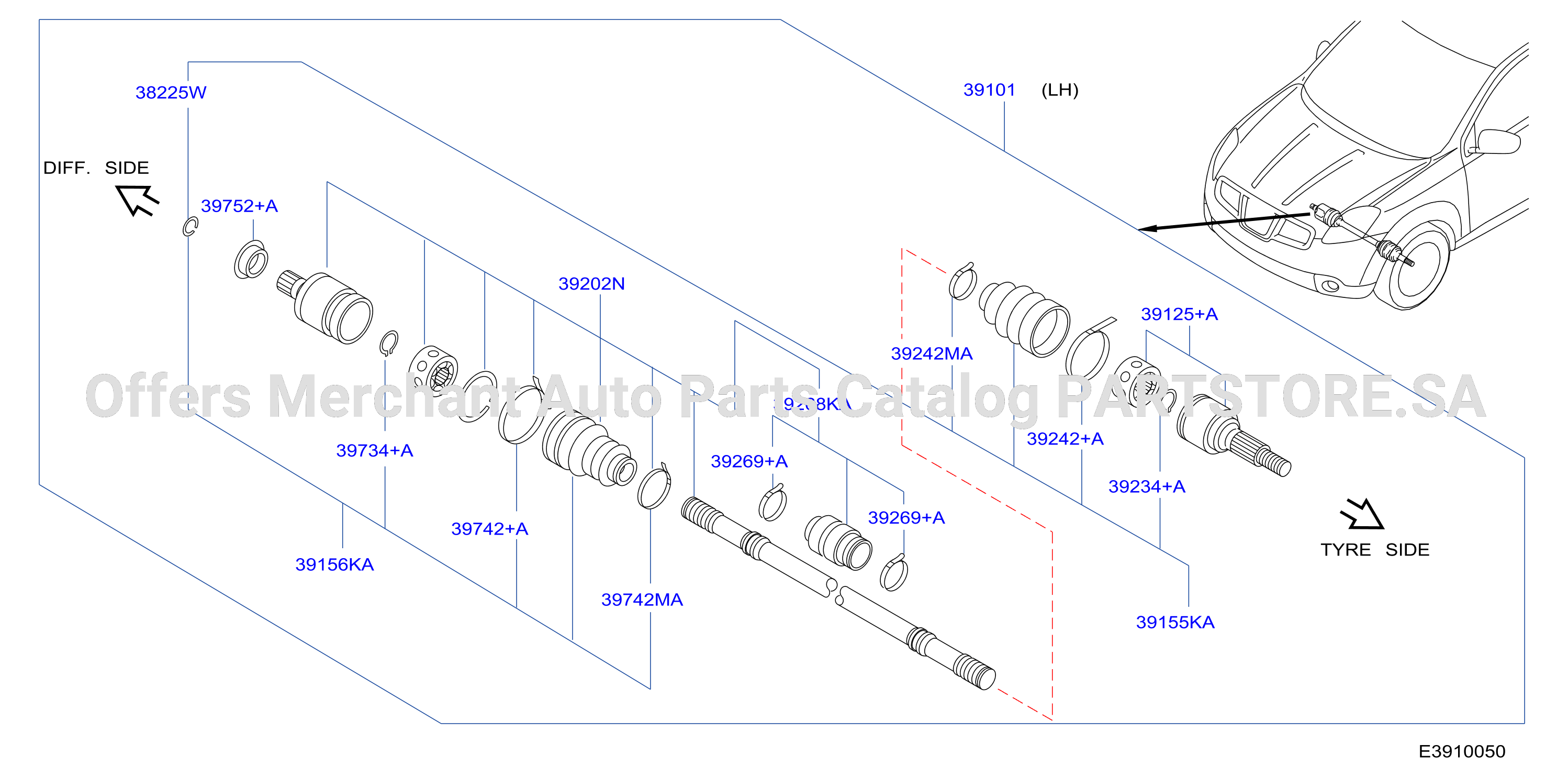 Front Drive Shaft Lh Side