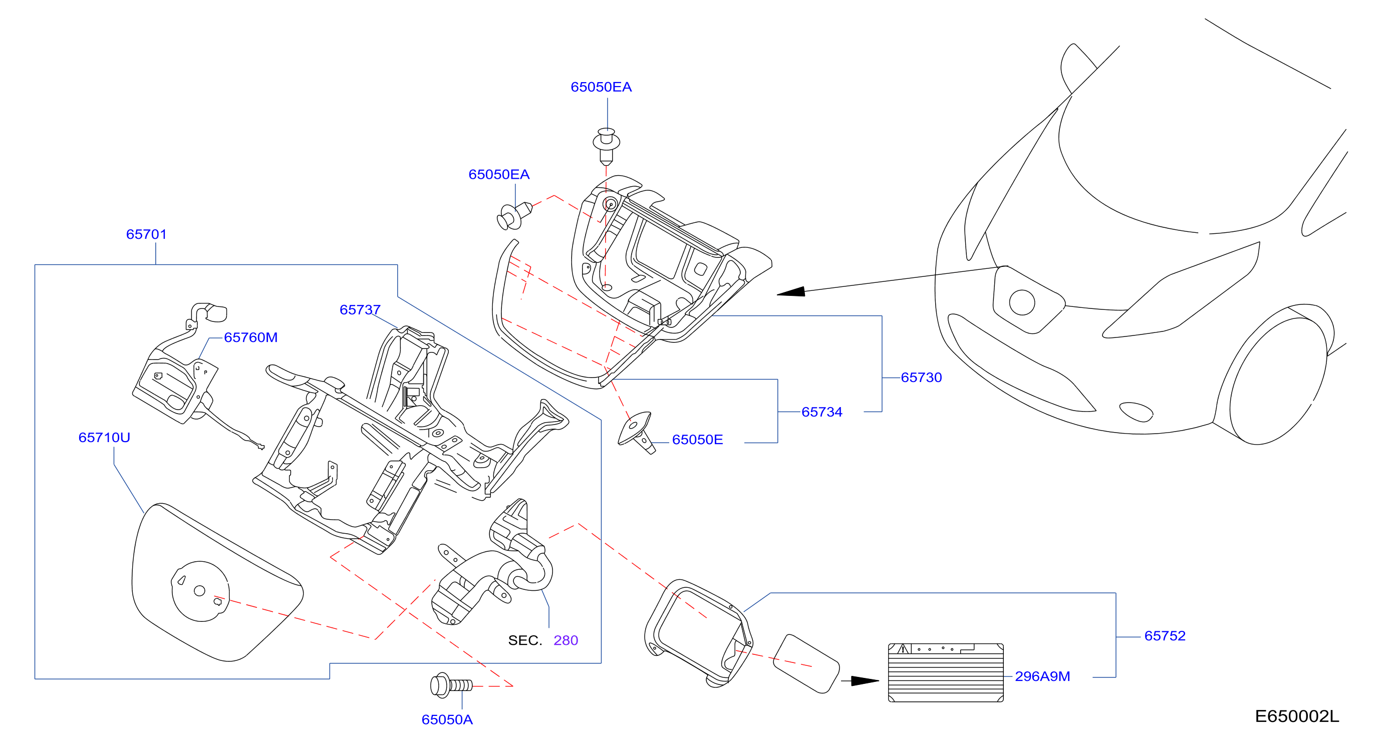 Hood Panel Hinge Fitting Charge Port Lid With Avm