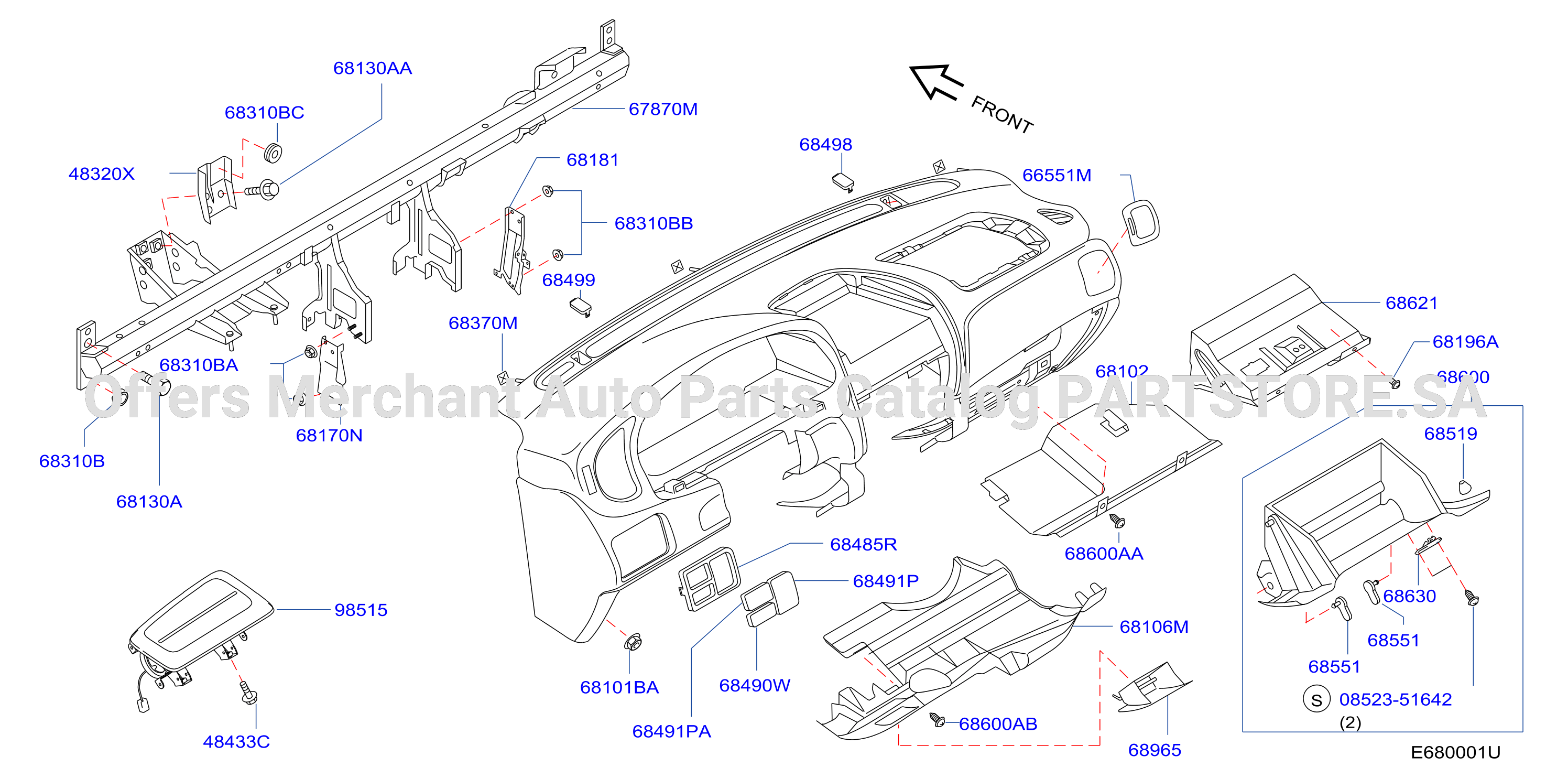 Instrument Panel Pad Cluster Lid Inst Fitting