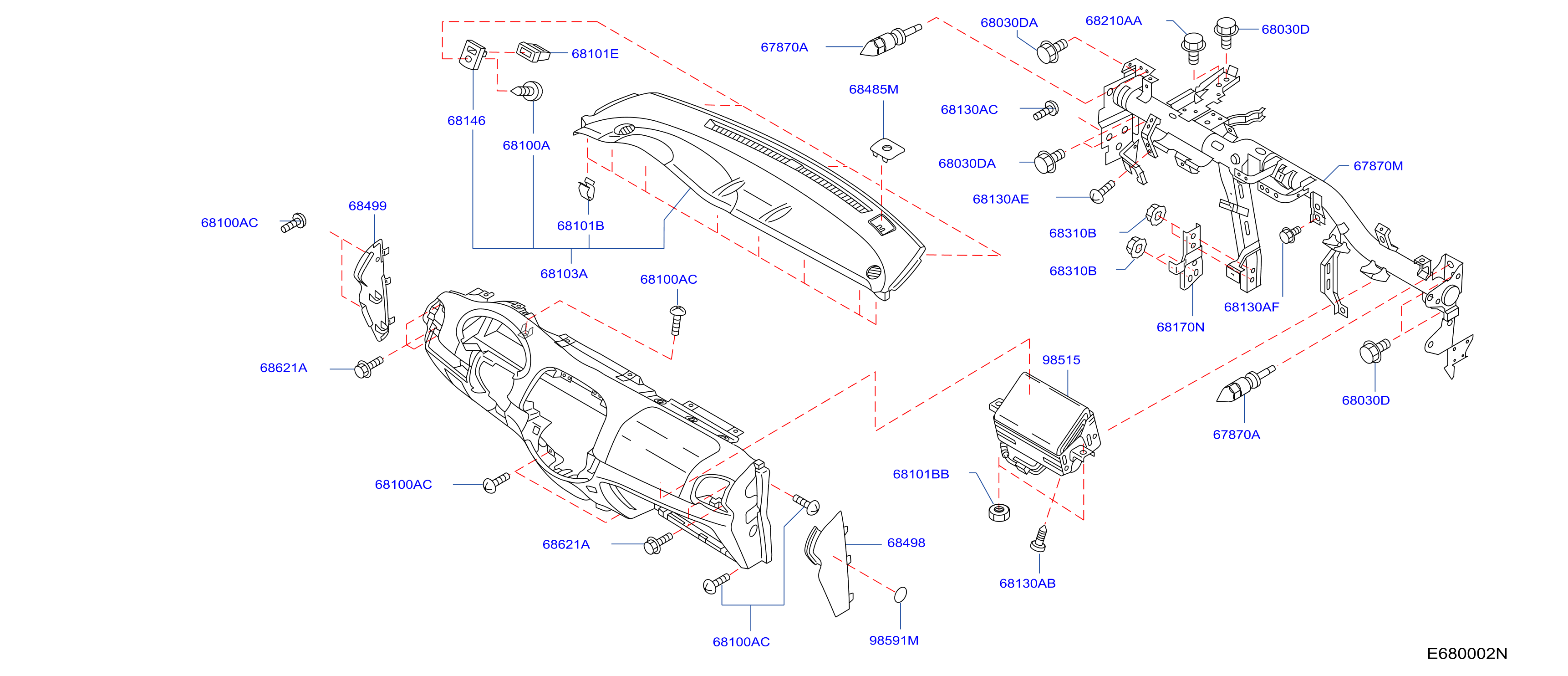 Instrument Panel Pad Cluster Lid Inst Fitting