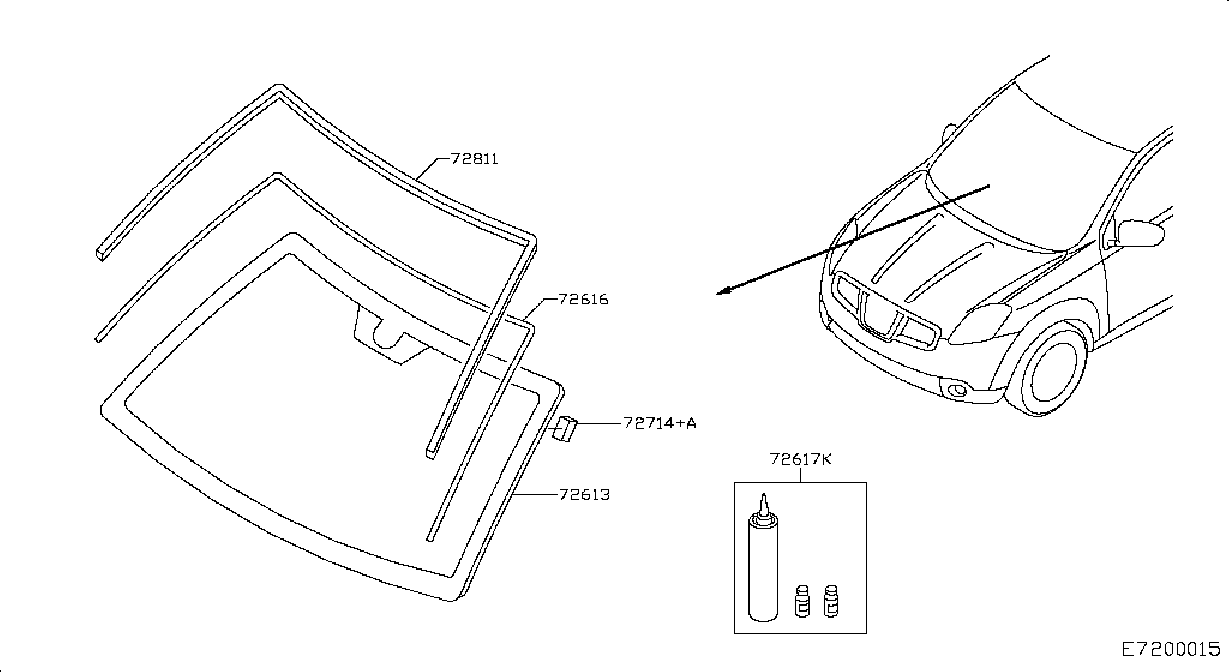 Front Windshield Glass Assy Windscreen